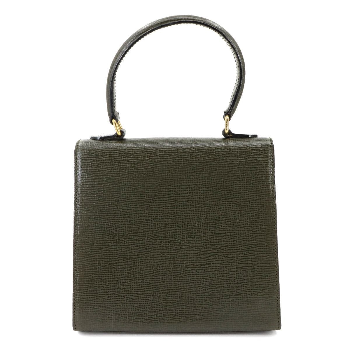 Gancini 2way Hand Shoulder Bag Leather Khaki Vintage