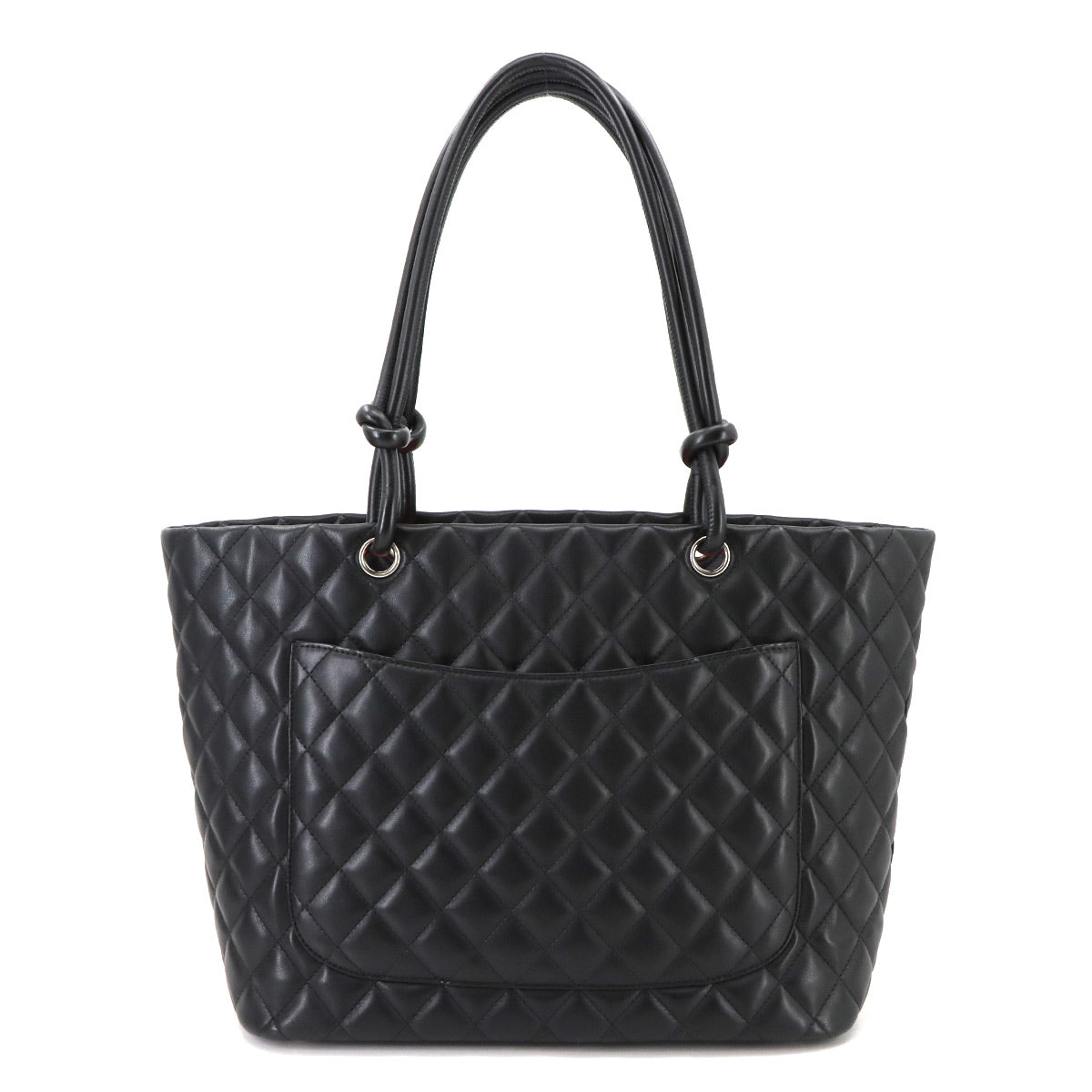 Cambon Line Large Tote Bag Leather Enamel Black A25169 Purse