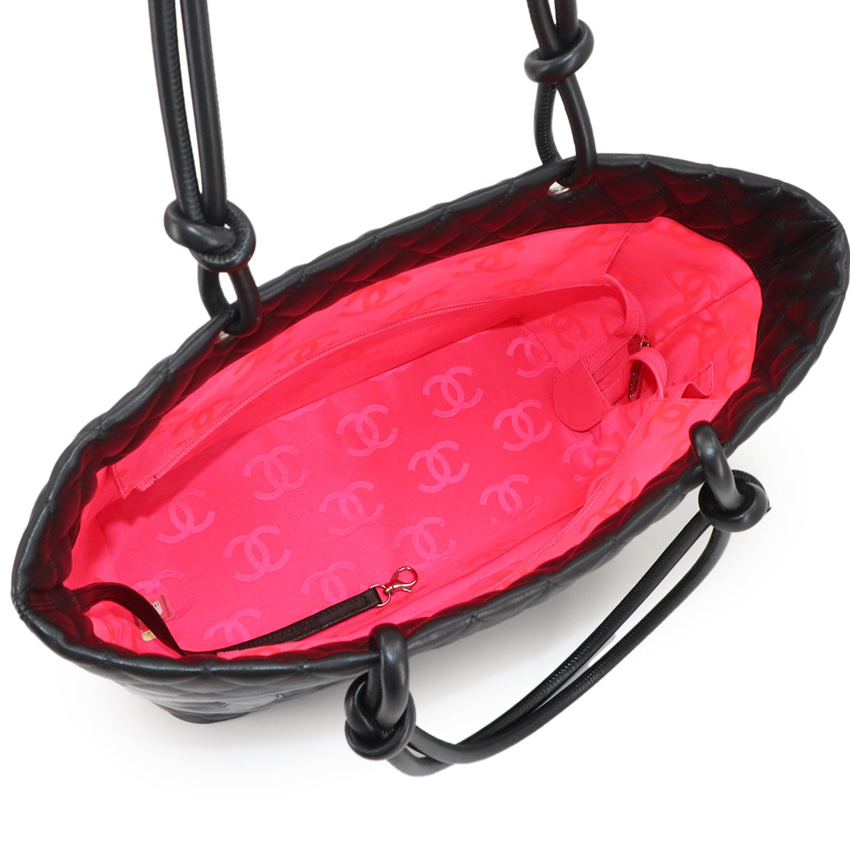 Cambon Line Large Tote Bag Leather Enamel Black A25169 Purse