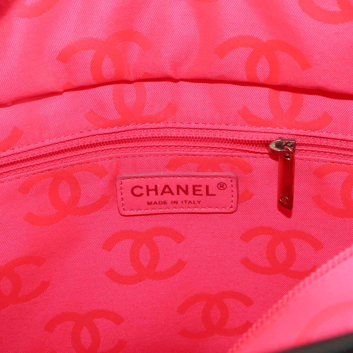 Cambon Line Large Tote Bag Leather Enamel Black A25169 Purse