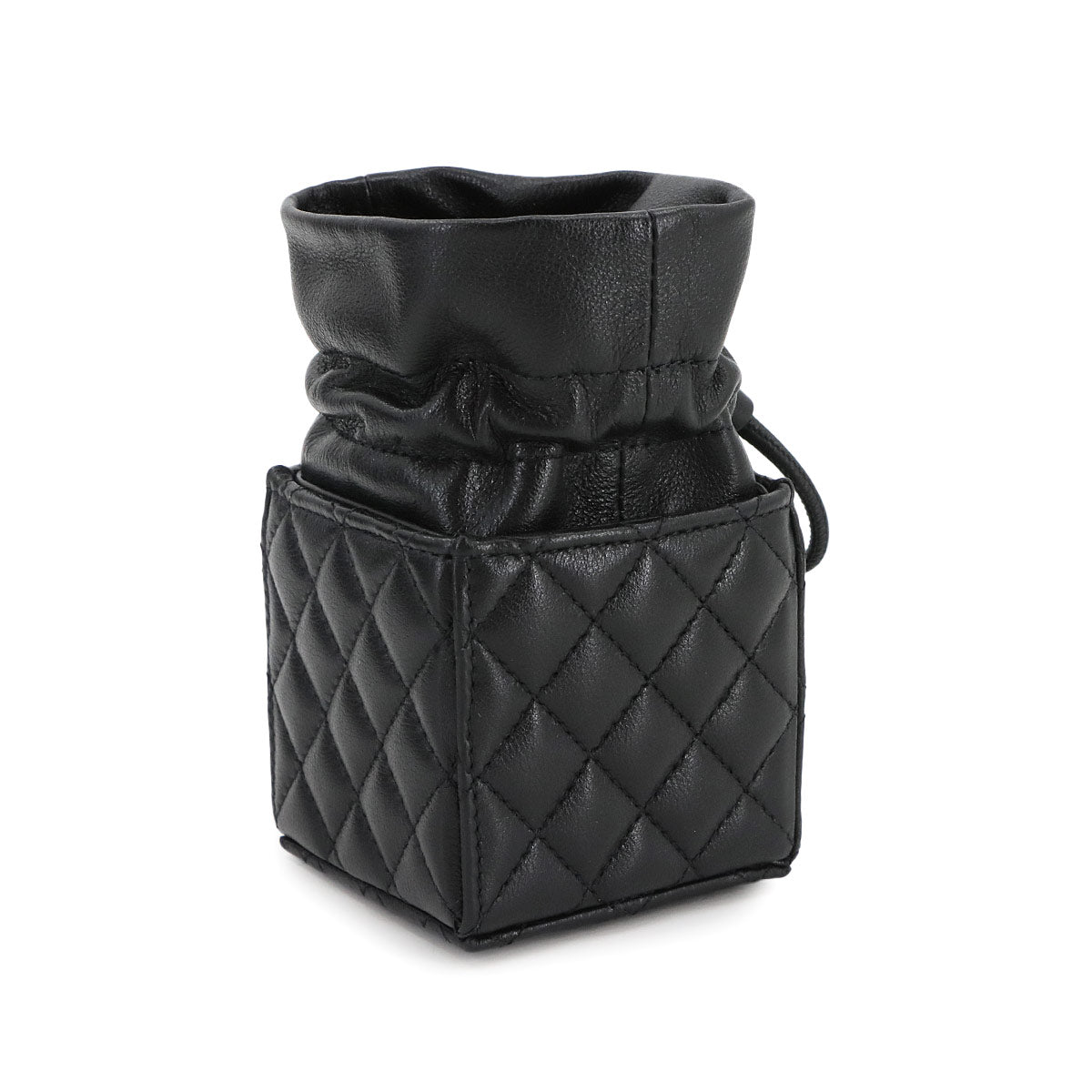 Matelasse Chain Shoulder Bag Leather Black Purse