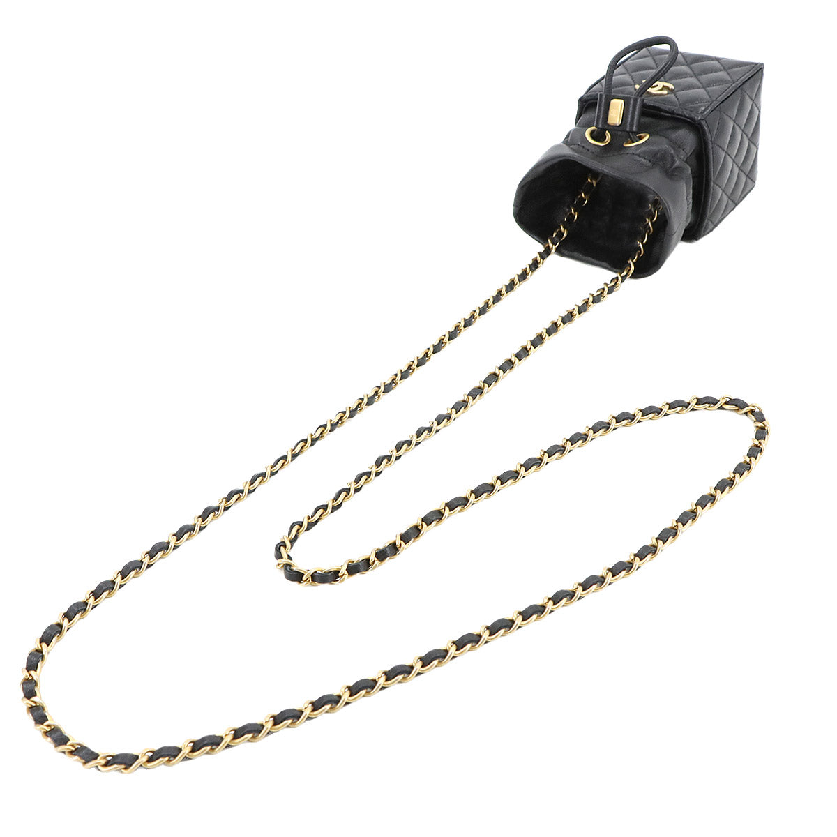 Matelasse Chain Shoulder Bag Leather Black Purse