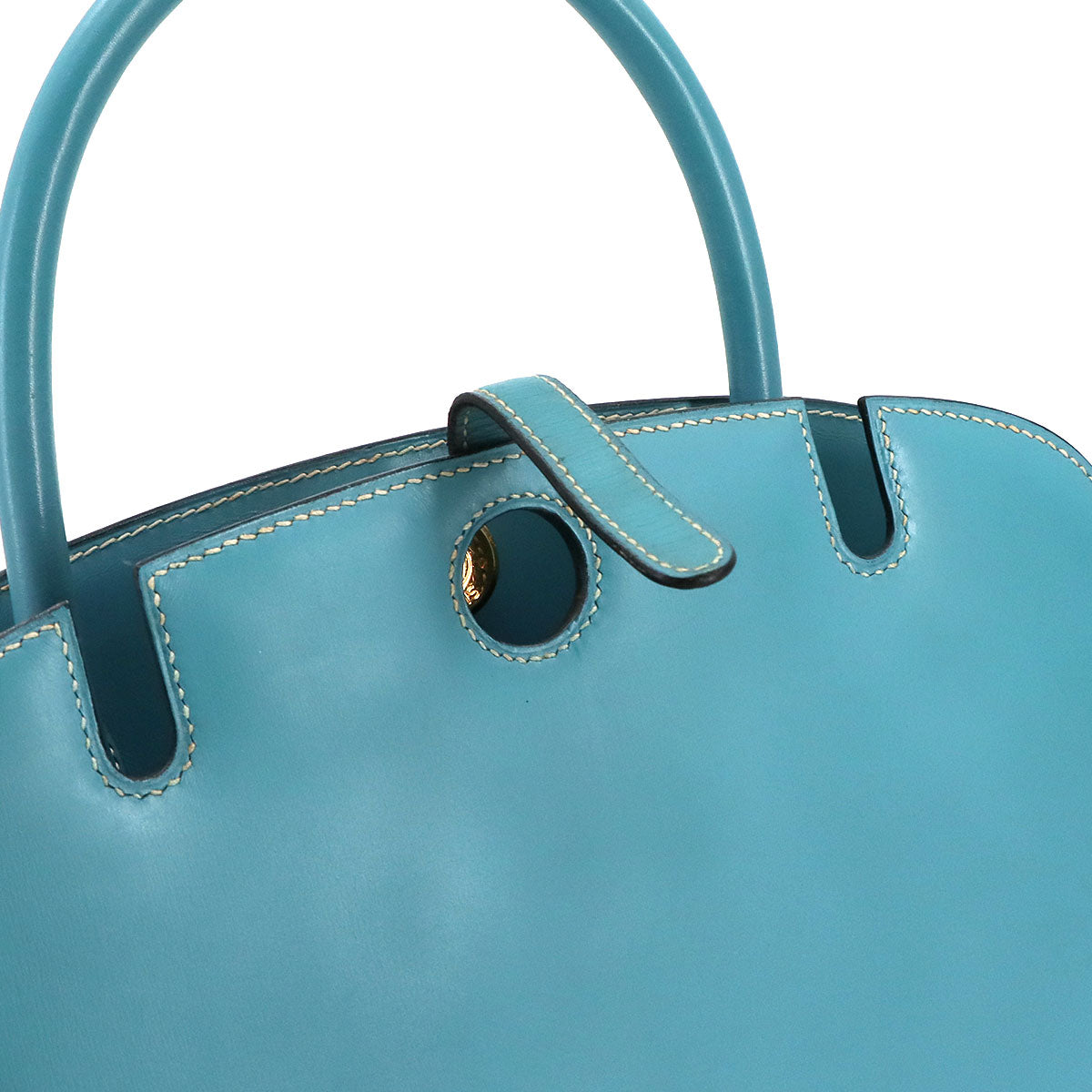 Dalvy MM 30 Hand Bag Box calf Bleu Jean Purse