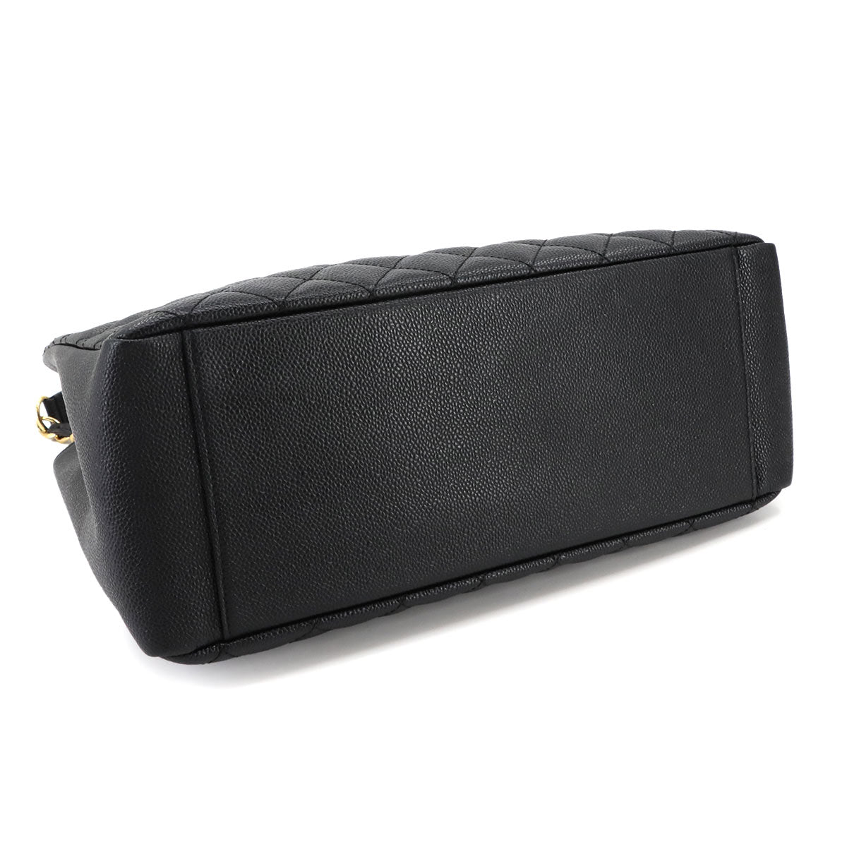 Matelasse Grand Shopping Tote Bag Leather Black GST A50995