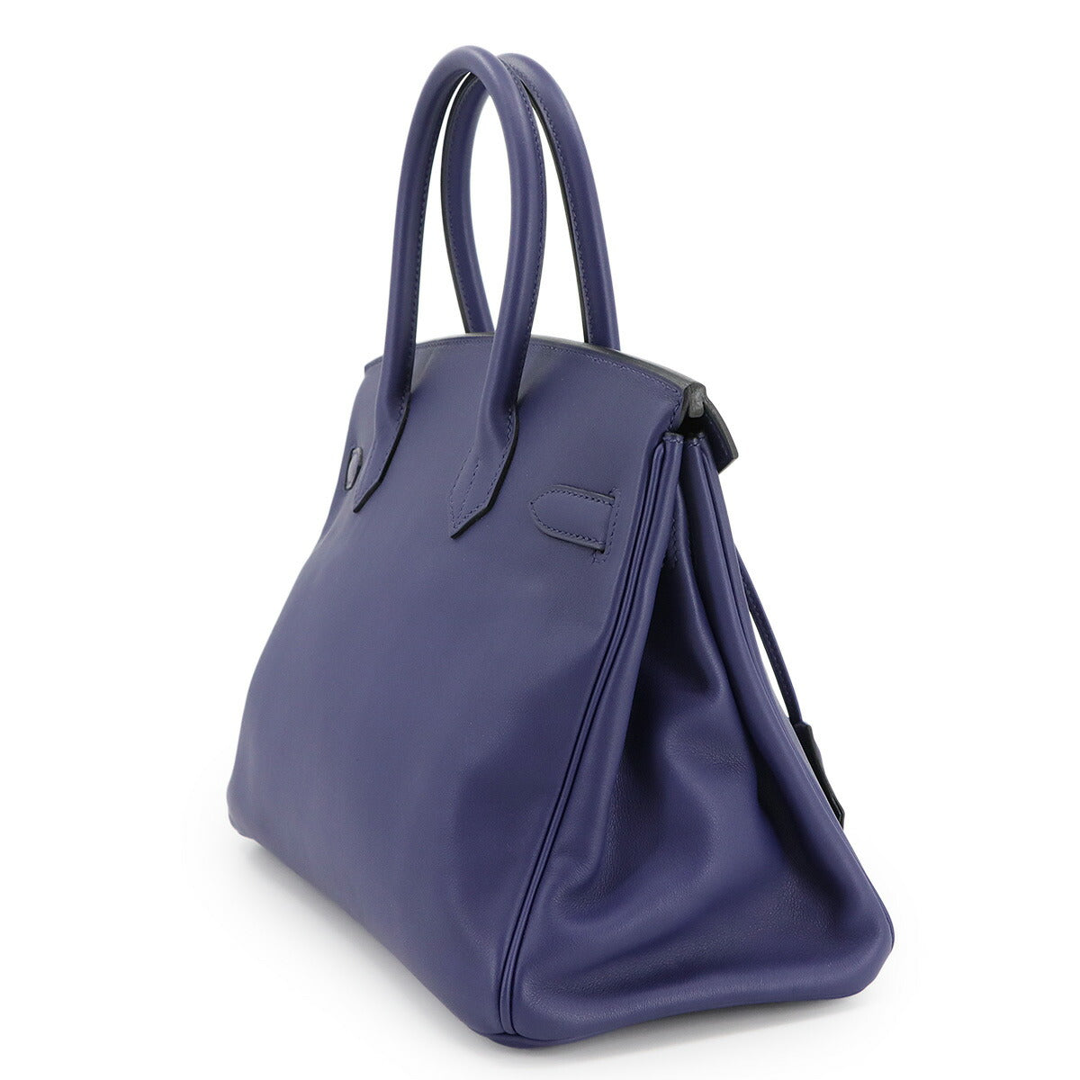 Birkin 30 Tressage De Cuir Swift Epsom Hand Bag Blue encre