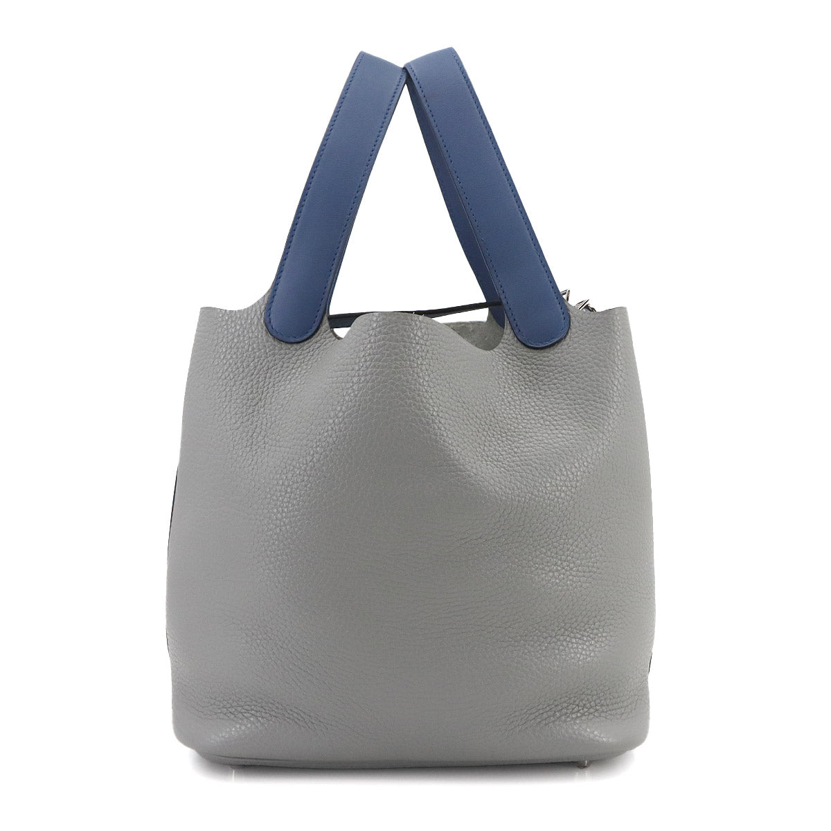 Picotin Lock Touch MM Hand Bag Taurillon Clemence Gris Mouette