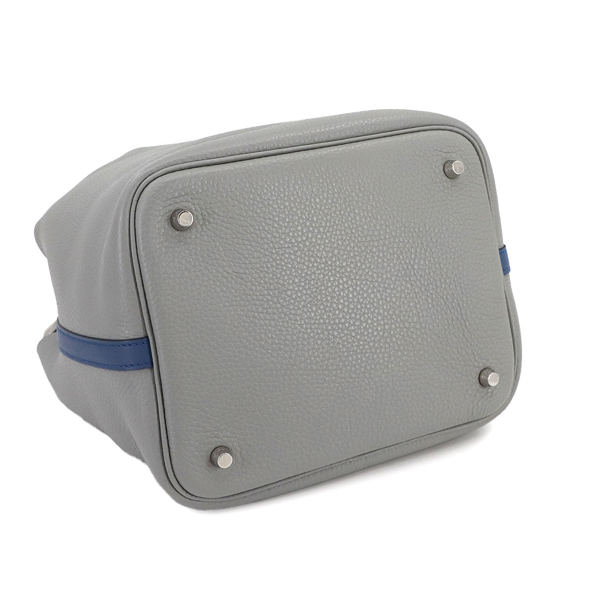 Picotin Lock Touch MM Hand Bag Taurillon Clemence Gris Mouette