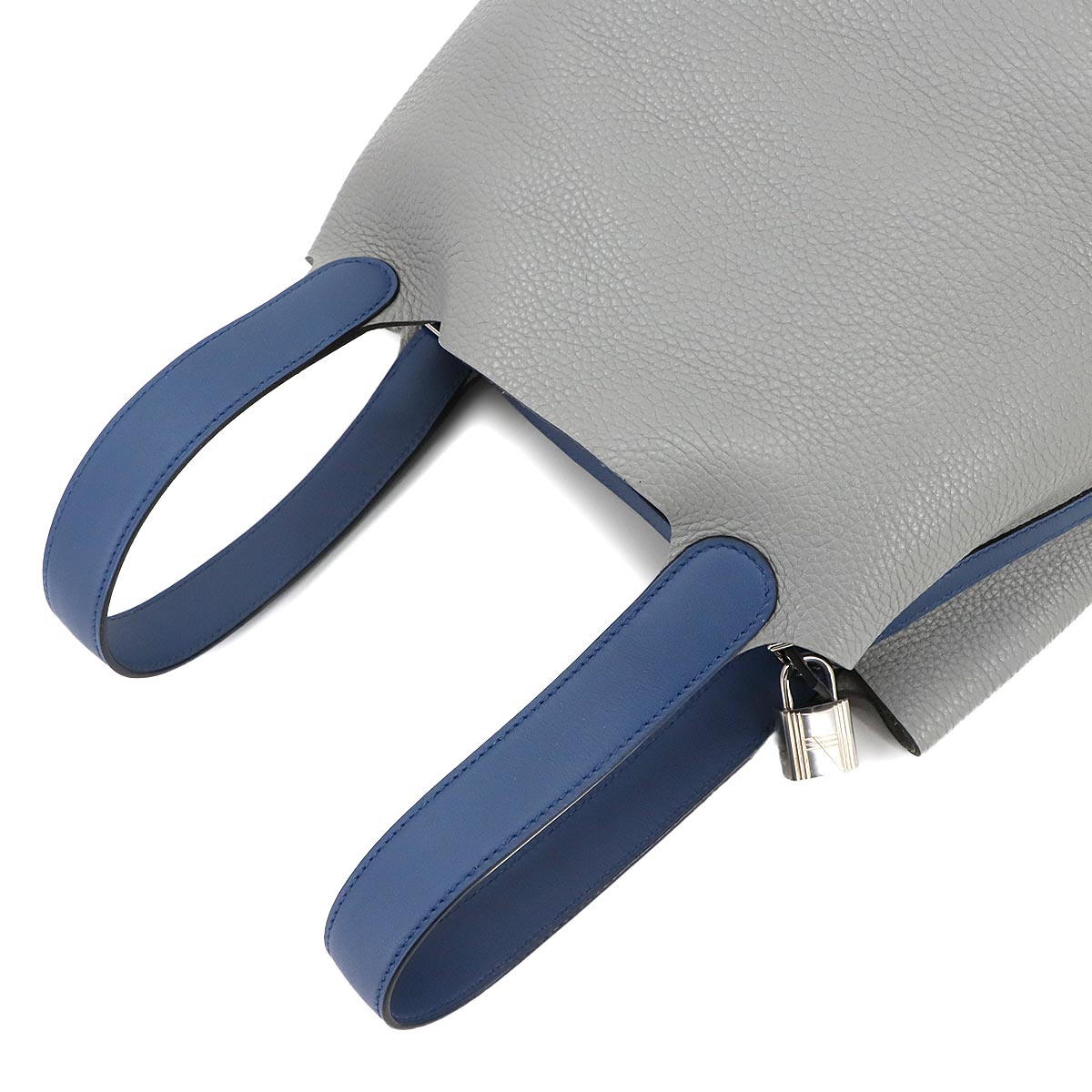 Picotin Lock Touch MM Hand Bag Taurillon Clemence Gris Mouette