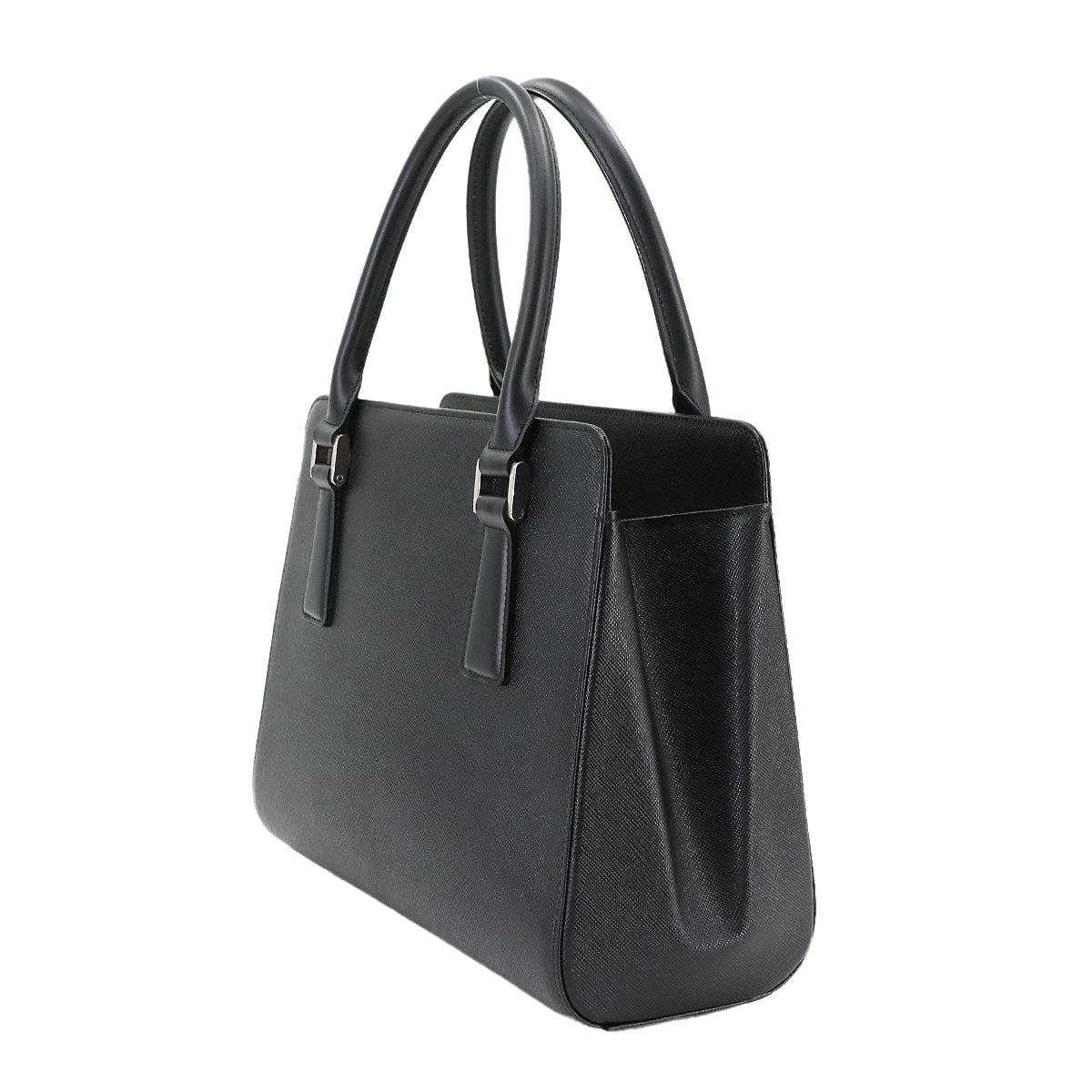 Hand Bag Leather Black Plaid Purse