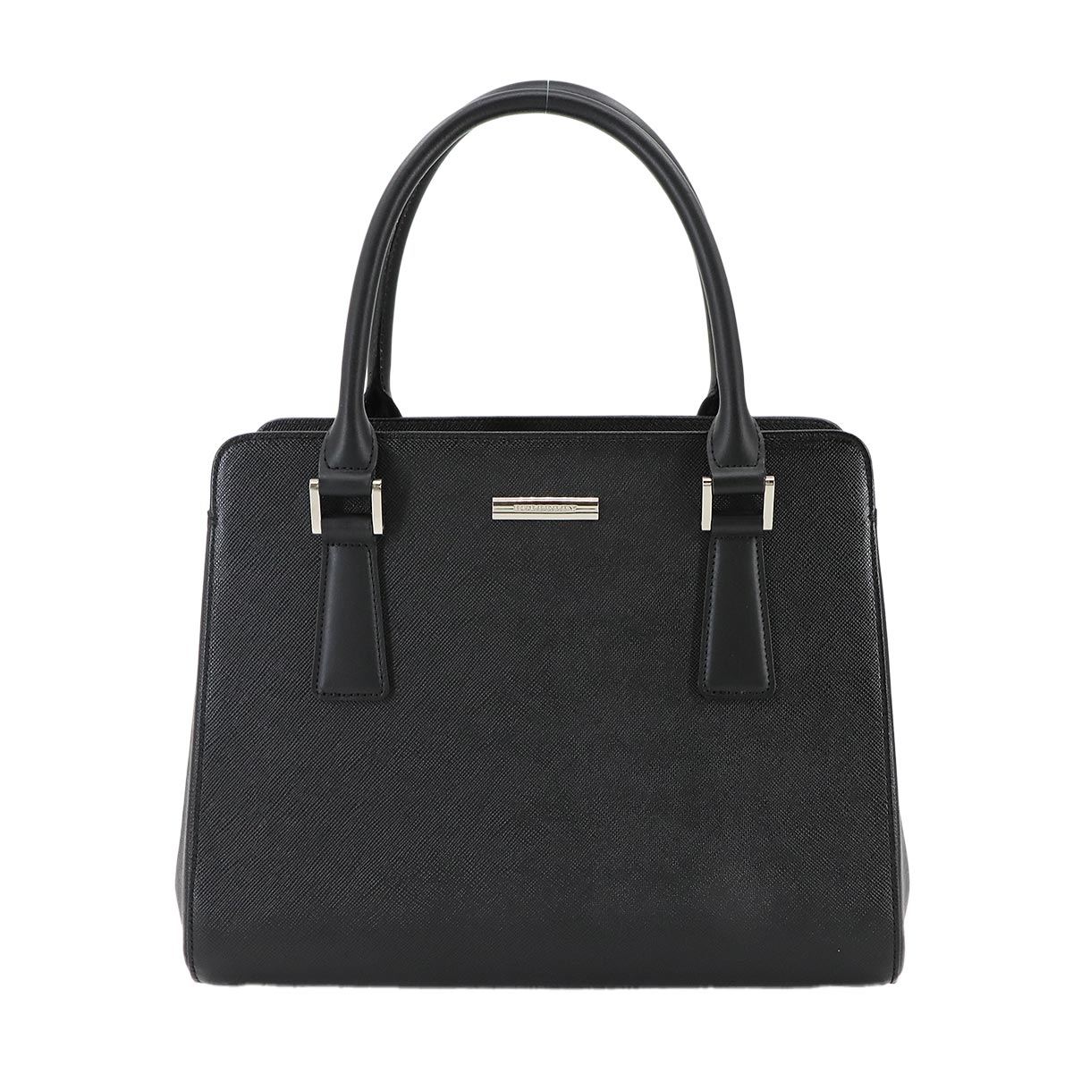 Hand Bag Leather Black Plaid Purse