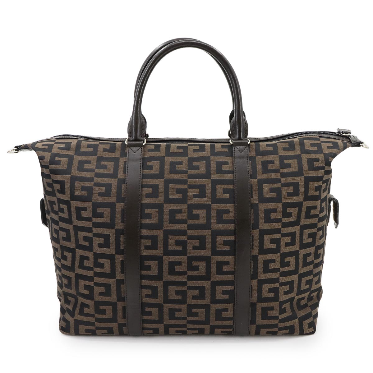 2way Boston Shoulder Bag Nylon canvas Leather Brown Black