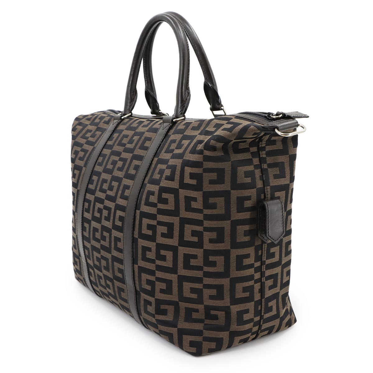 2way Boston Shoulder Bag Nylon canvas Leather Brown Black