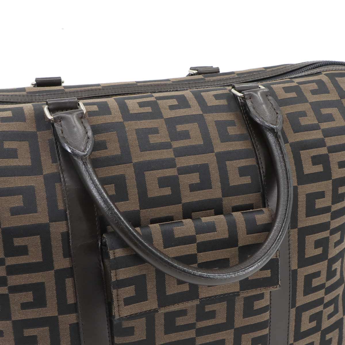 2way Boston Shoulder Bag Nylon canvas Leather Brown Black