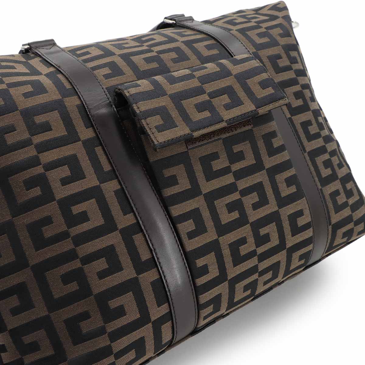 2way Boston Shoulder Bag Nylon canvas Leather Brown Black