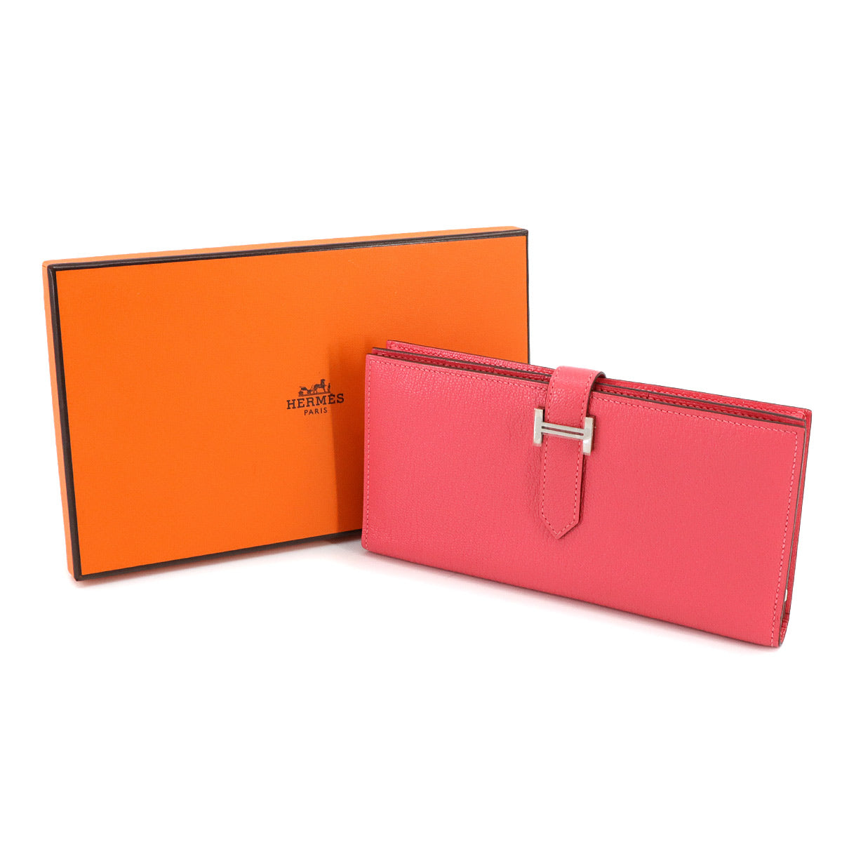 Bearn Souffle Long Wallet Chevre Rose Azalee Purse