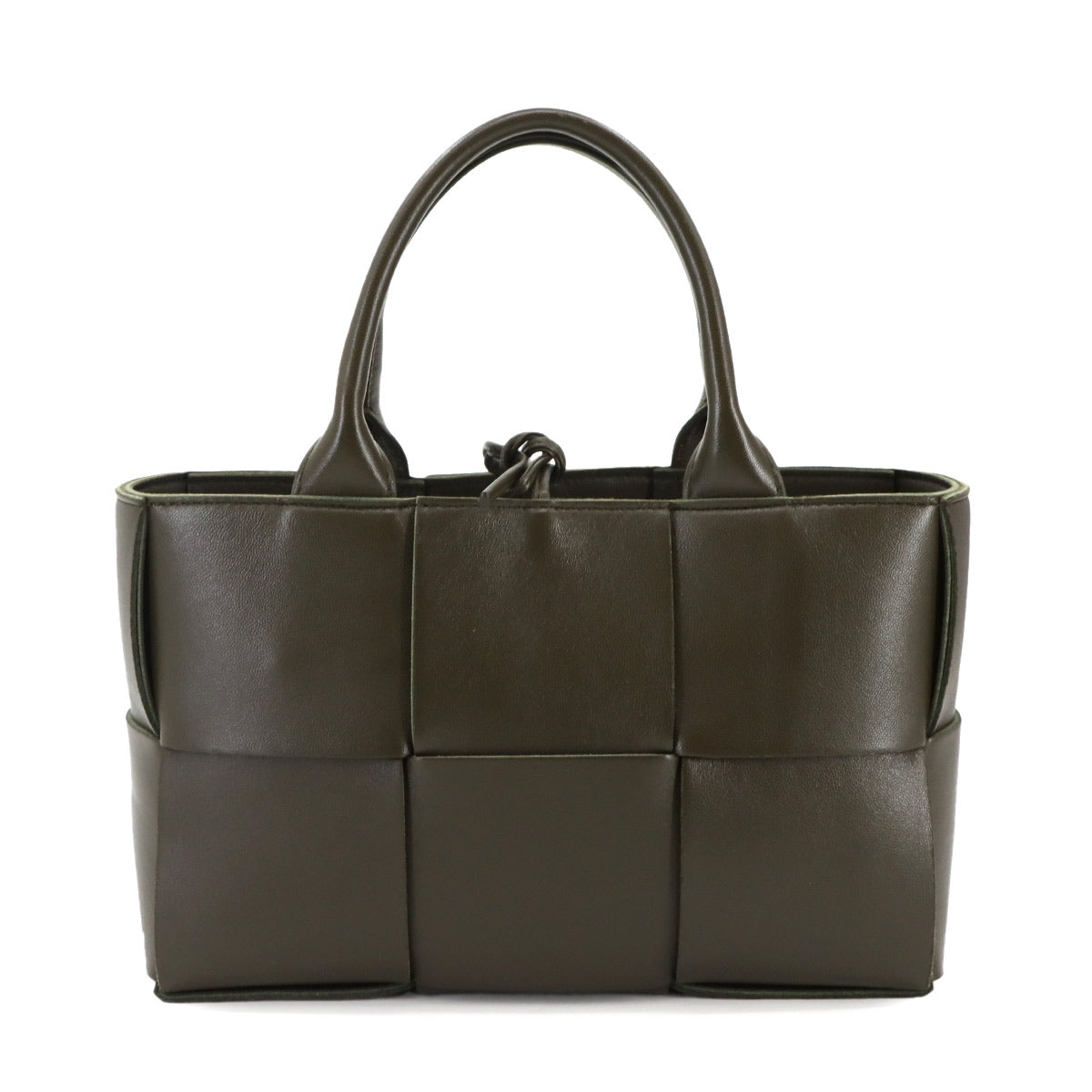 Intrecciato Mini Arco Hand Shoulder Bag Leather Khaki