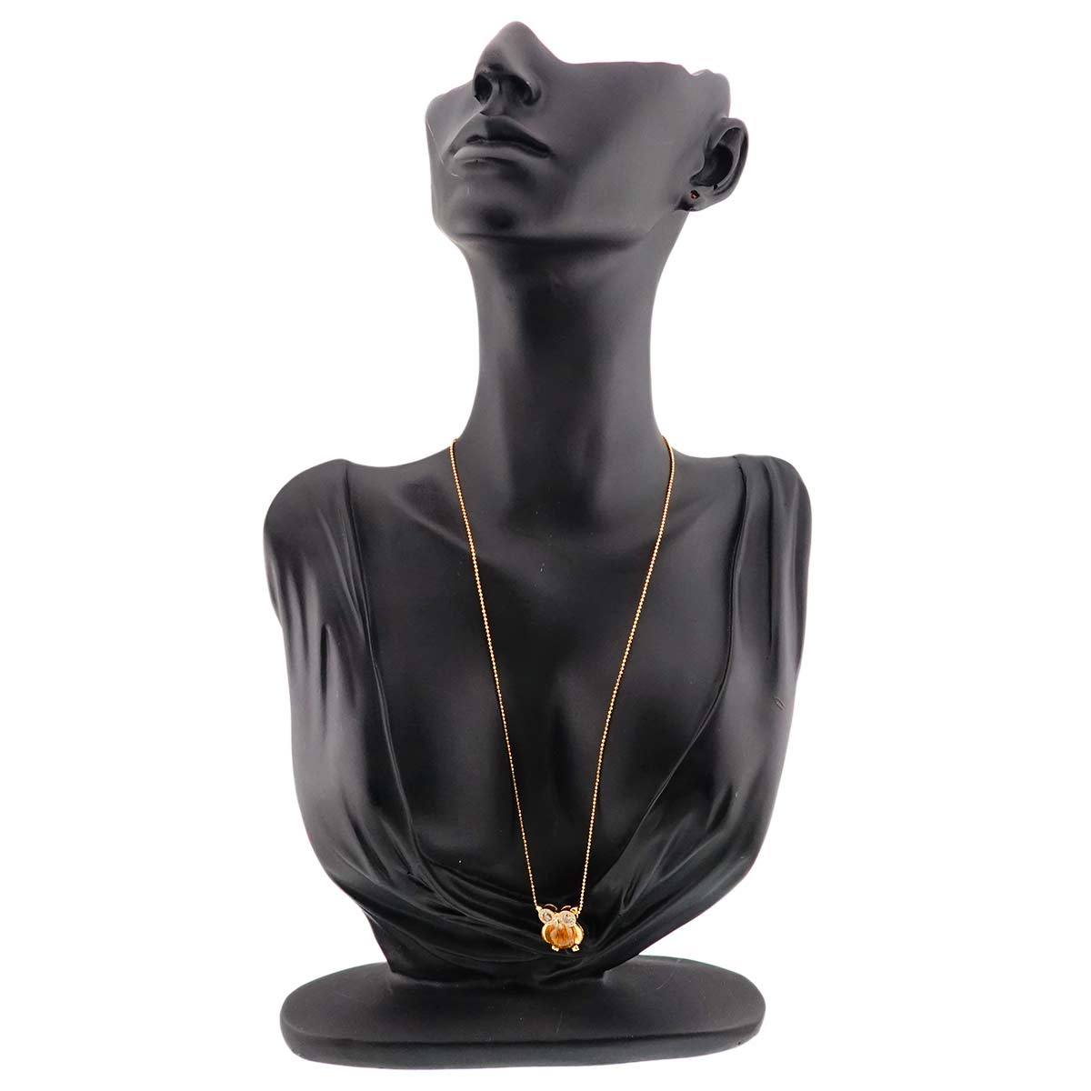 Rutile Quartz 4.80ct Diamond 0.30ct/0.10ct Necklace 18K K18 YG 750