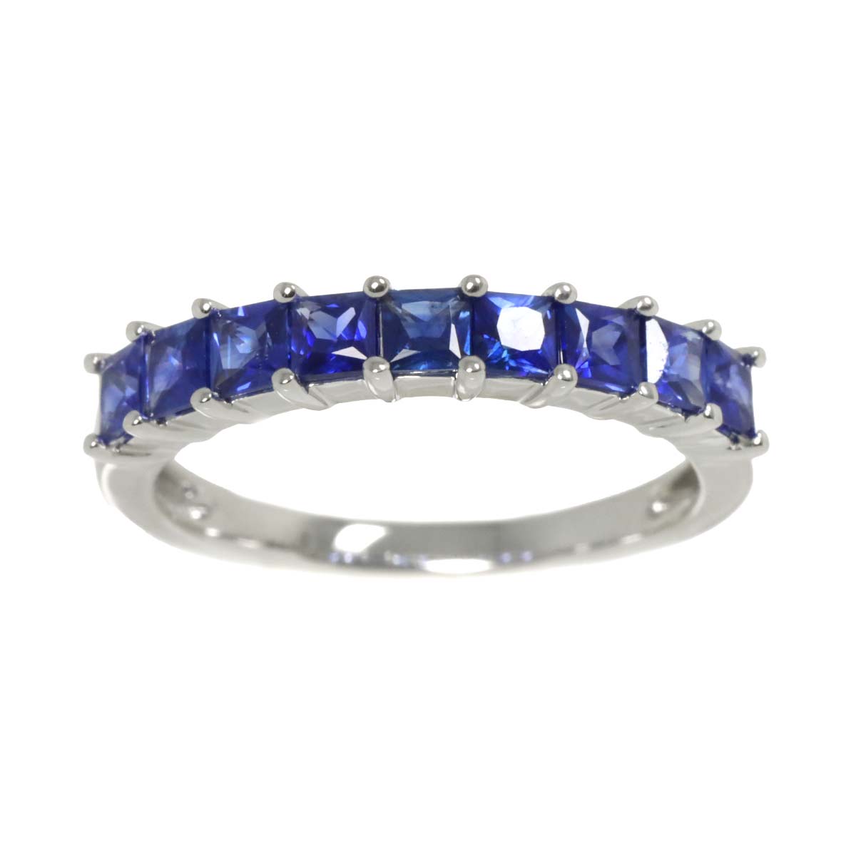 Sapphire 1.10ct Ring 18K K18 WG White Gold size6(US)
