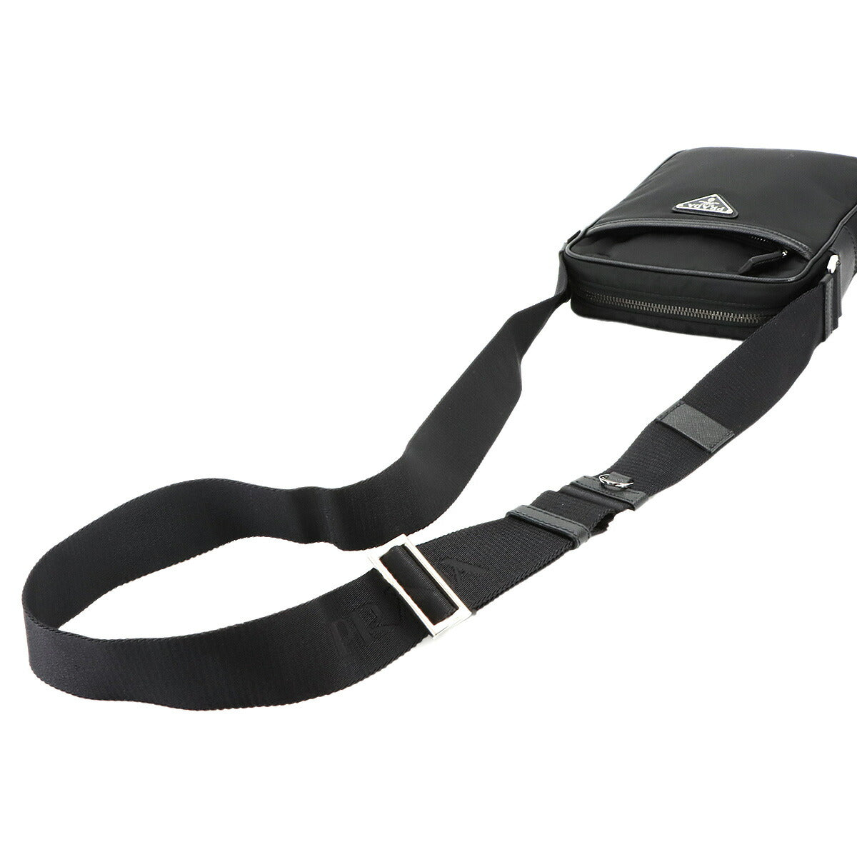 Shoulder Bag Nylon Saffiano Leather Nero Black 2VH112 Purse