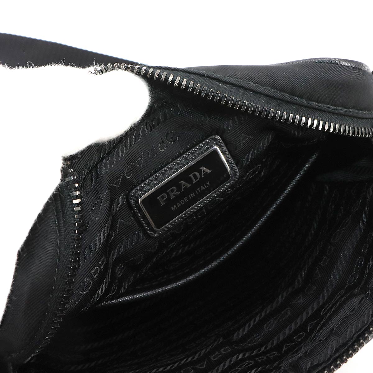Shoulder Bag Nylon Saffiano Leather Nero Black 2VH112 Purse
