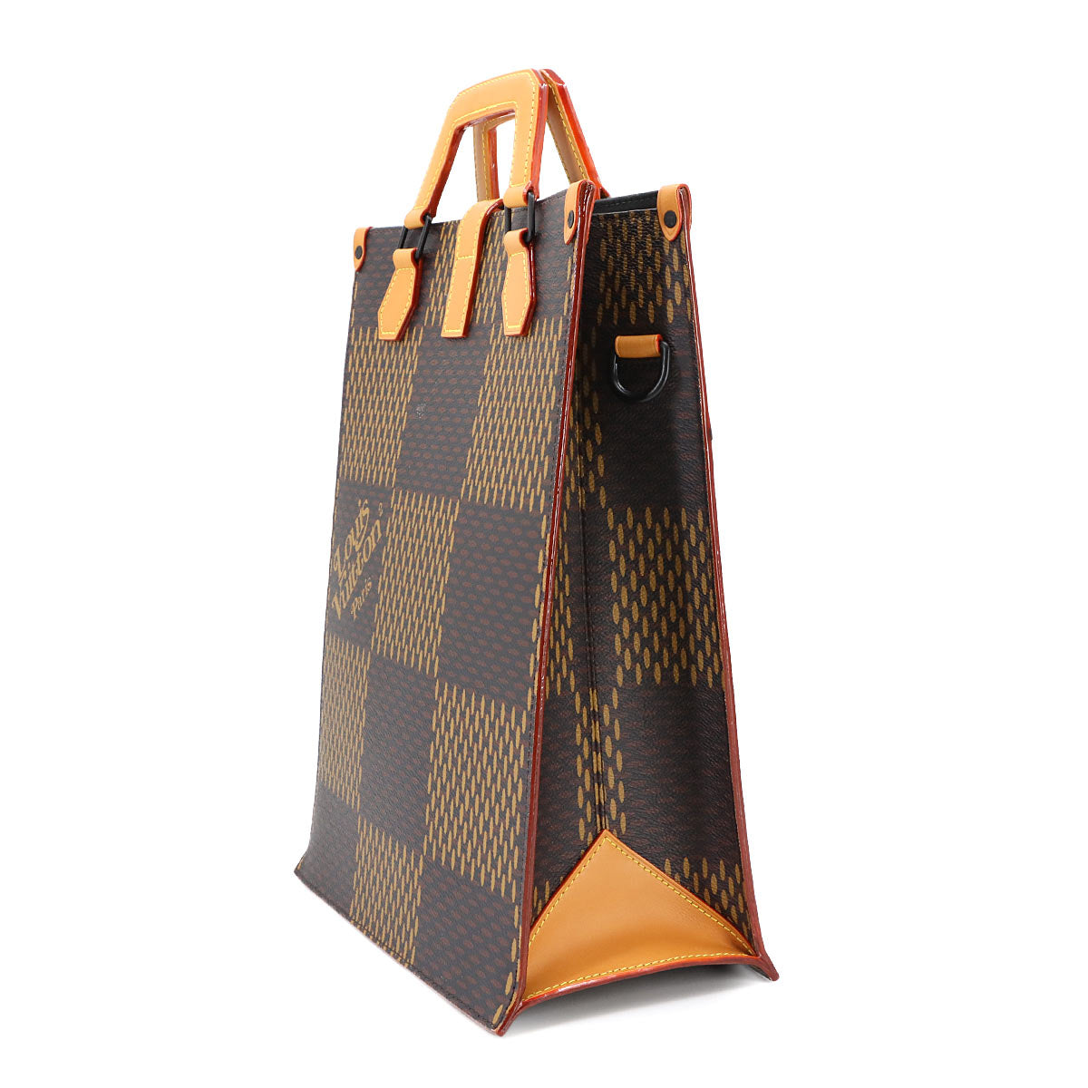 Giant Damier Mini Tote Shoulder Bag Ebene NIGO N40355