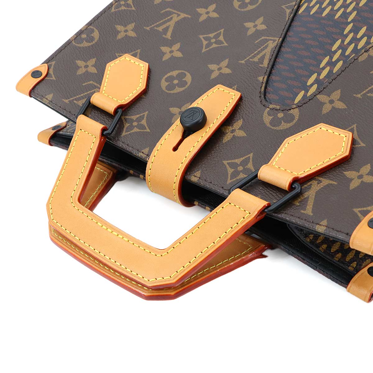 Giant Damier Mini Tote Shoulder Bag Ebene NIGO N40355