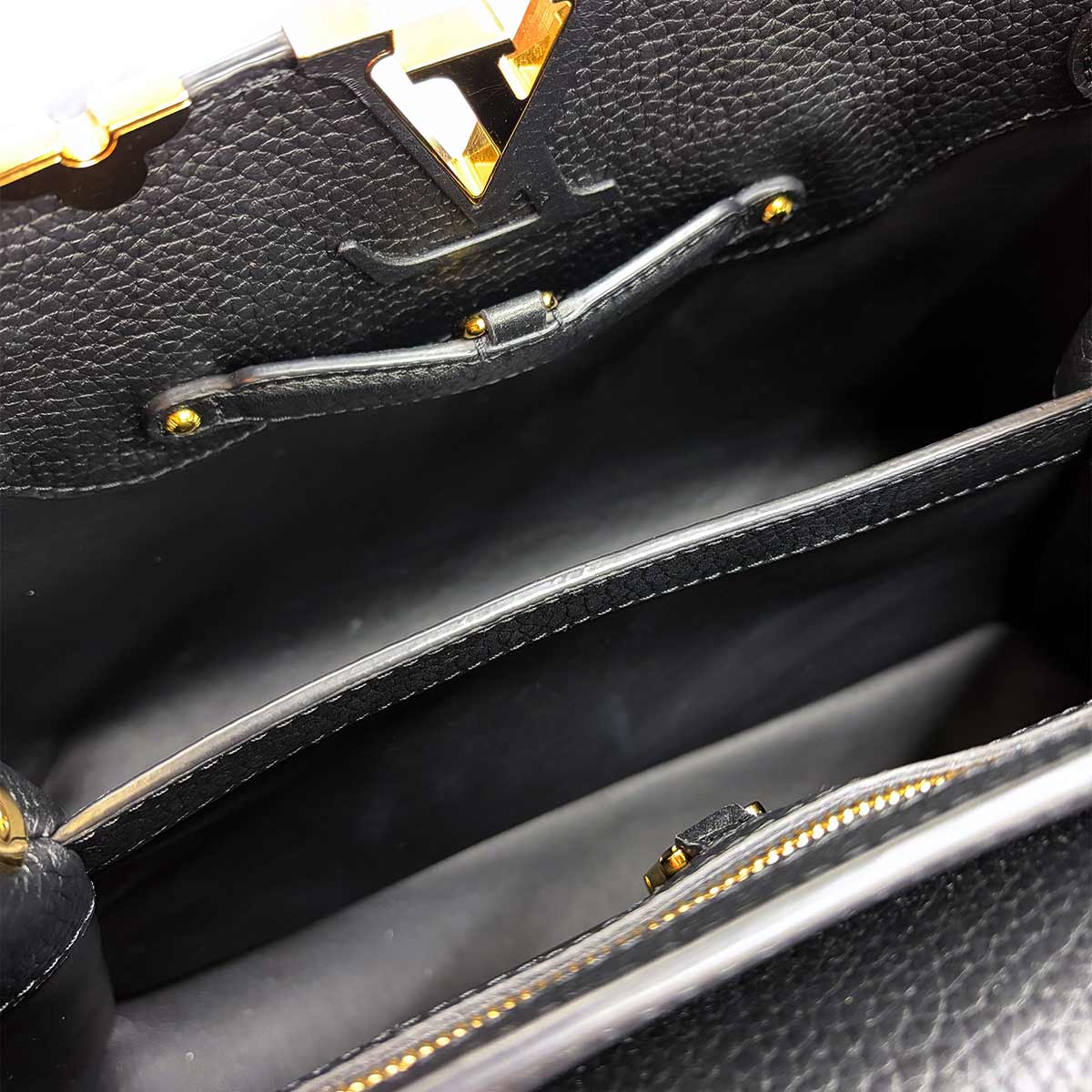 Capucines MM 2way Hand Shoulder Bag Leather Black M54663