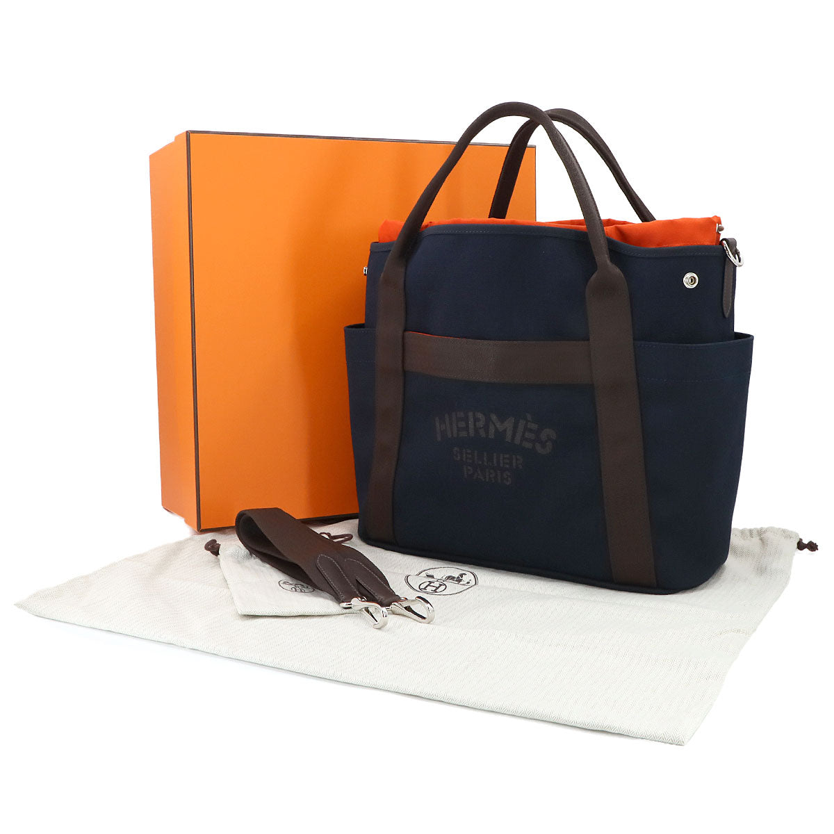 Sac De Pansage Groom 2way Tote Shoulder Bag Canvas Navy