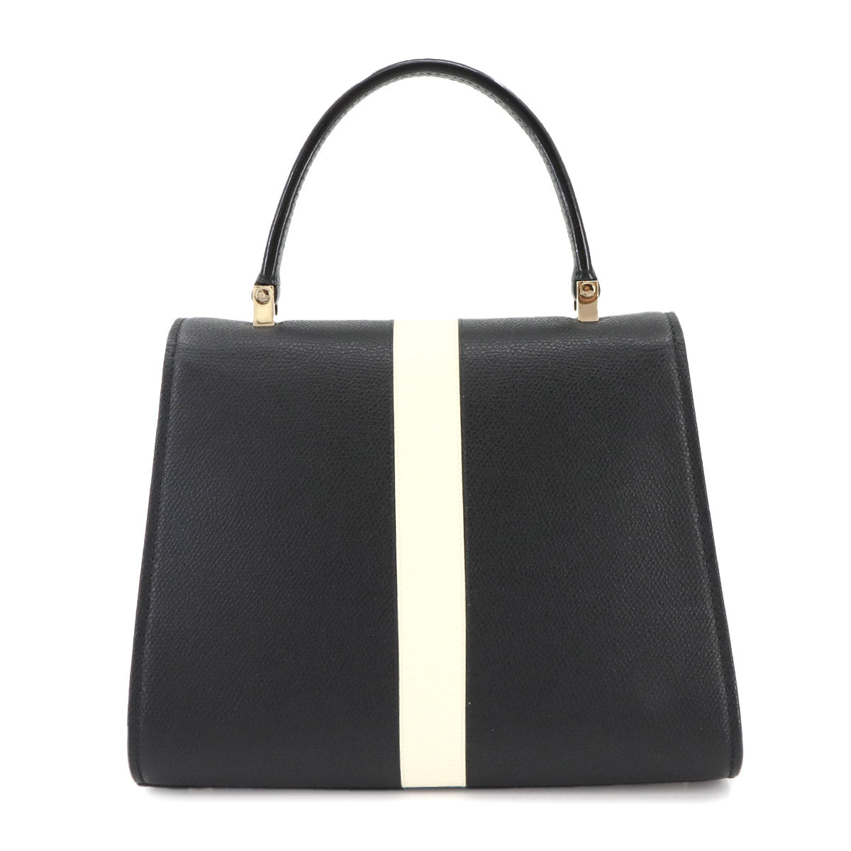 Mini Iside 2way Hand Shoulder Bag Leather Black White Purse