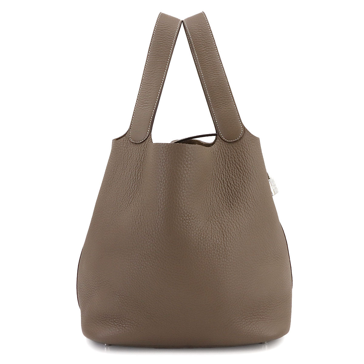 Picotin Lock GM Hand Bag Taurillon Clemence Etoupe Purse