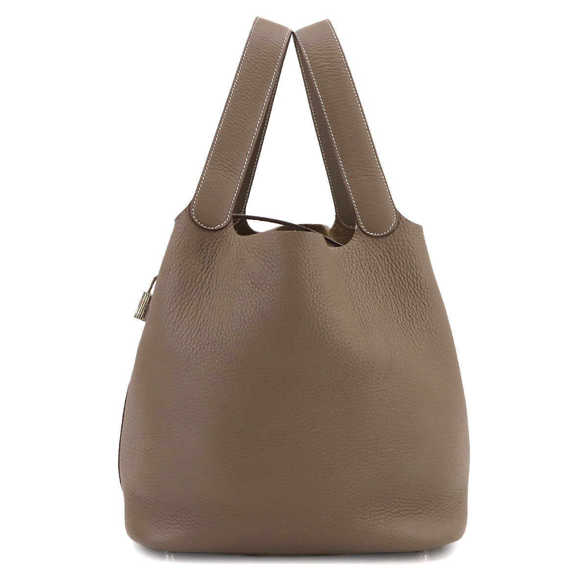 Picotin Lock GM Hand Bag Taurillon Clemence Etoupe Purse