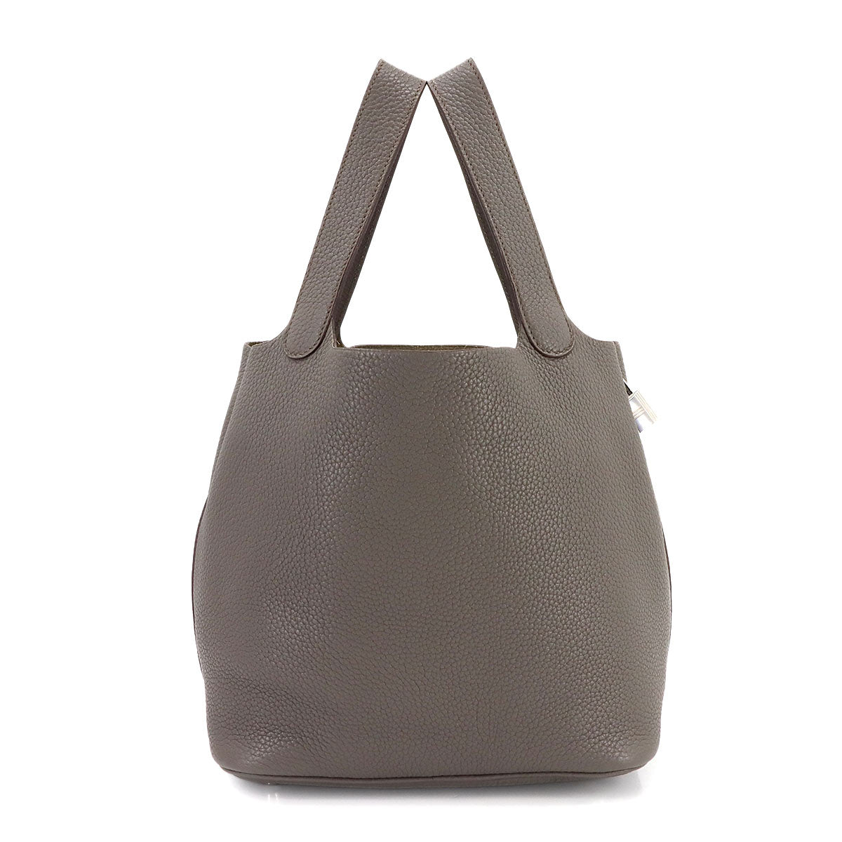 Picotin Lock MM Hand Bag Taurillon Clemence Etain Purse