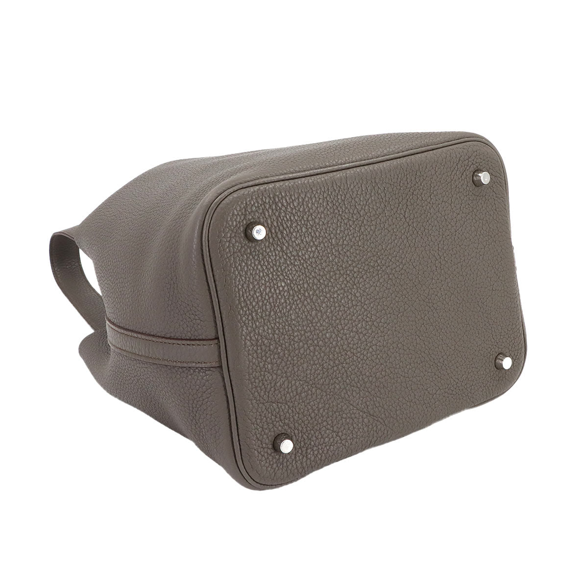 Picotin Lock MM Hand Bag Taurillon Clemence Etain Purse