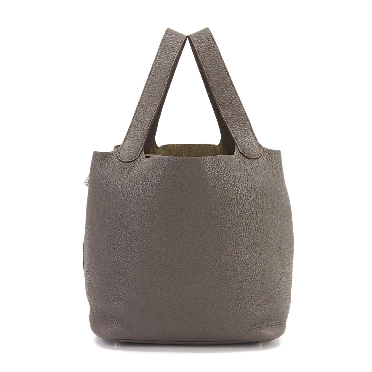 Picotin Lock MM Hand Bag Taurillon Clemence Etain Purse