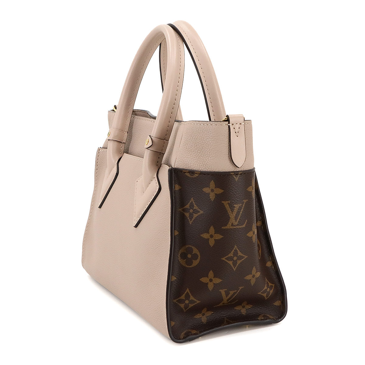 On my side PM Hand Shoulder Bag Leather Greige M57729