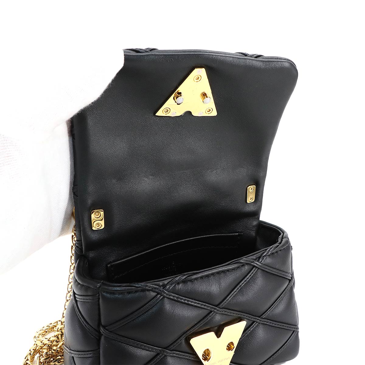 Martage PICO GO-14 Chain Shoulder Bag Leather Noir M23625