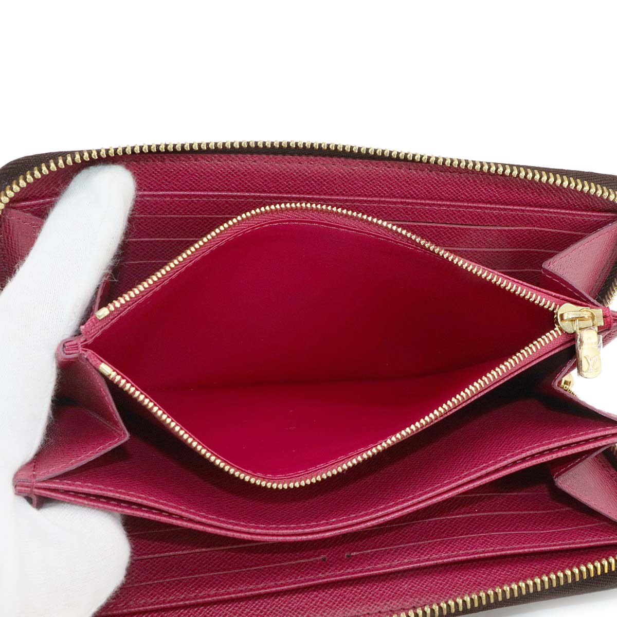 Monogram Zippy Wallet Long Brown Fuchsia M41895 Purse