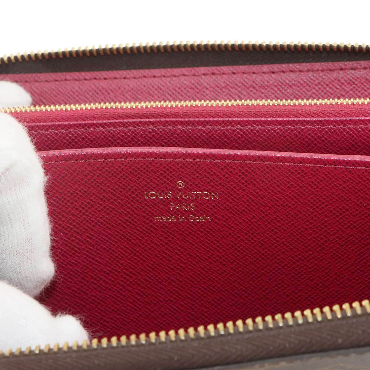 Monogram Zippy Wallet Long Brown Fuchsia M41895 Purse