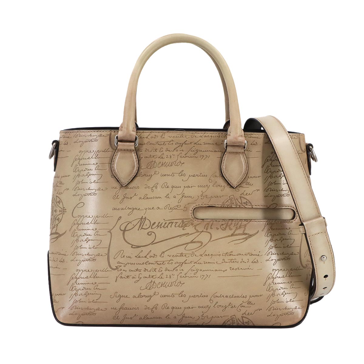 Calligraphy Toujours XS Tote Shoulder Bag Scritto Leather