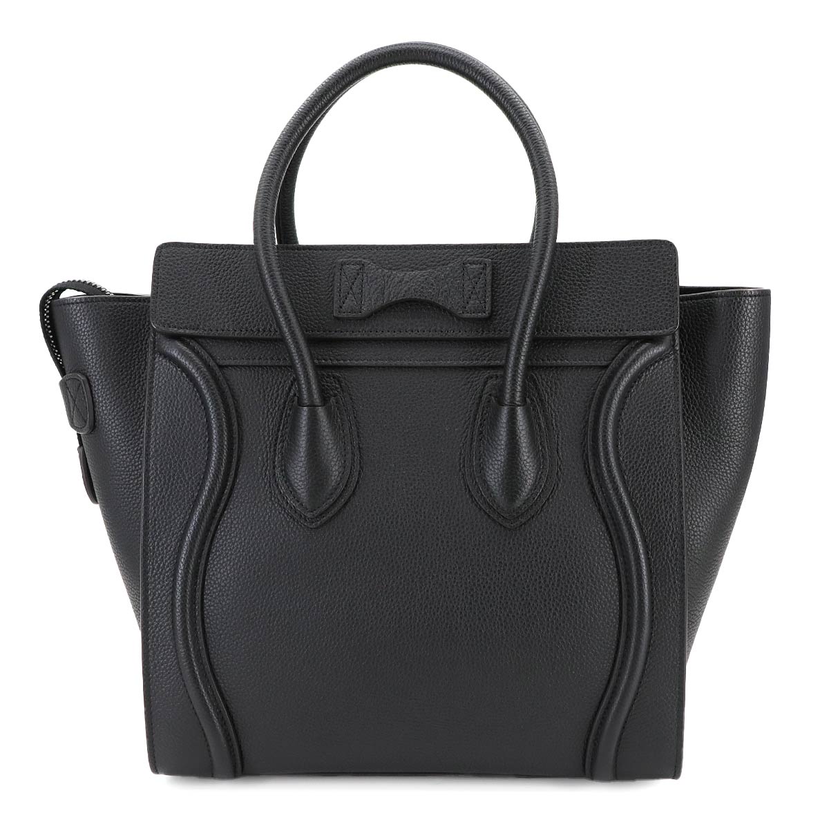 Luggage Micro Shopper Hand Bag Leather Black 167793 Purse