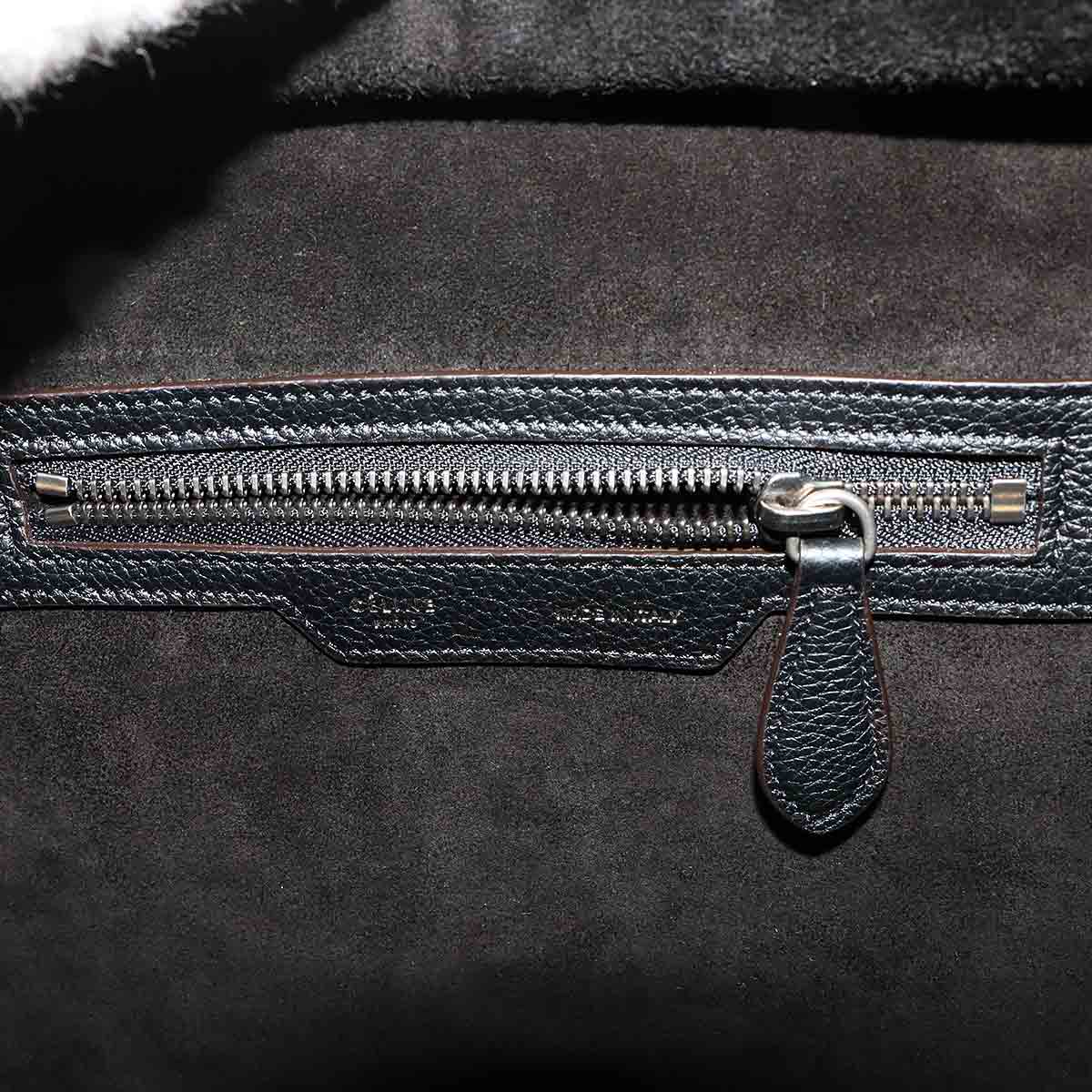 Luggage Micro Shopper Hand Bag Leather Black 167793 Purse