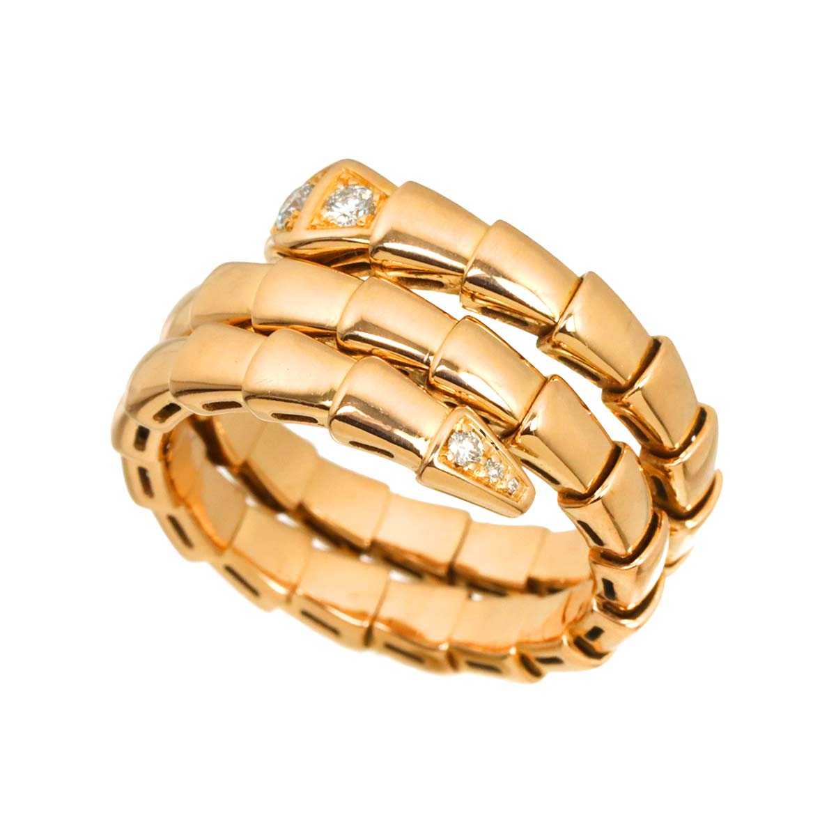 Serpenti Viper Diamond Ring 18K PG 750 sizeL 6.5-6.75(US)