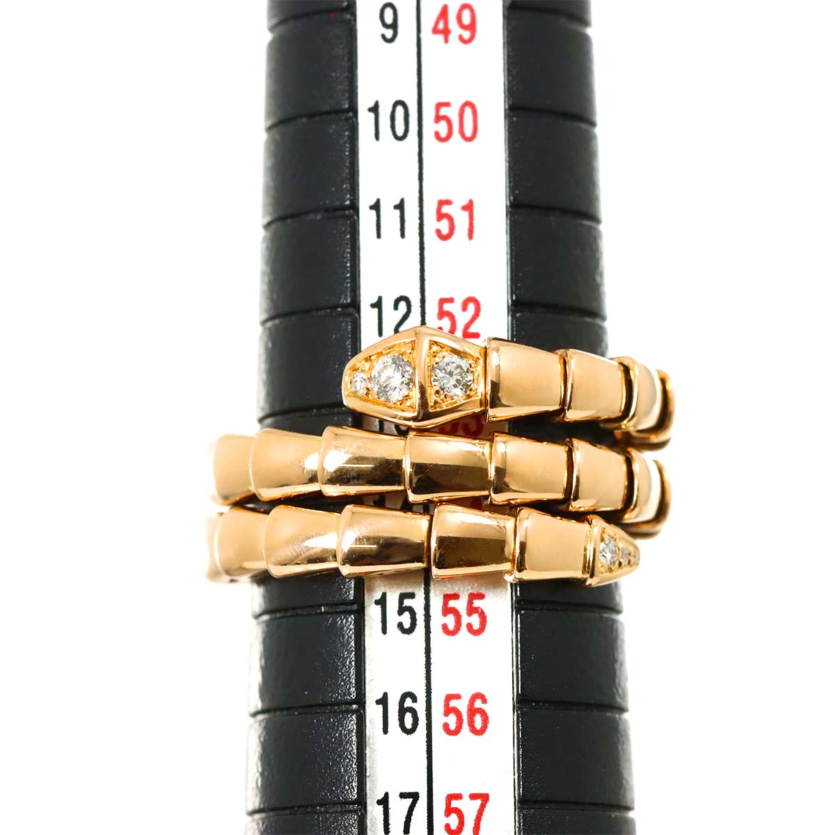 Serpenti Viper Diamond Ring 18K PG 750 sizeL 6.5-6.75(US)