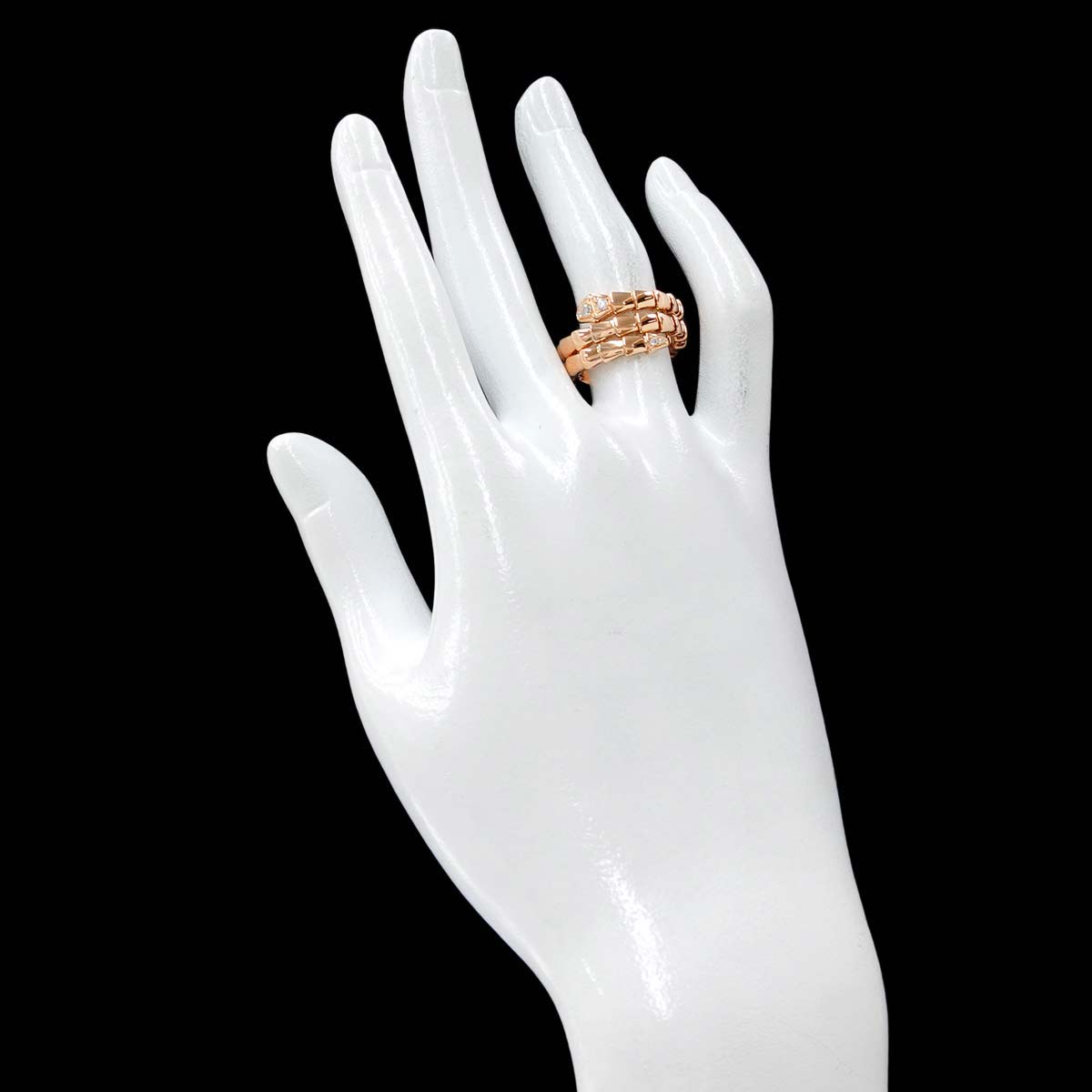 Serpenti Viper Diamond Ring 18K PG 750 sizeL 6.5-6.75(US)