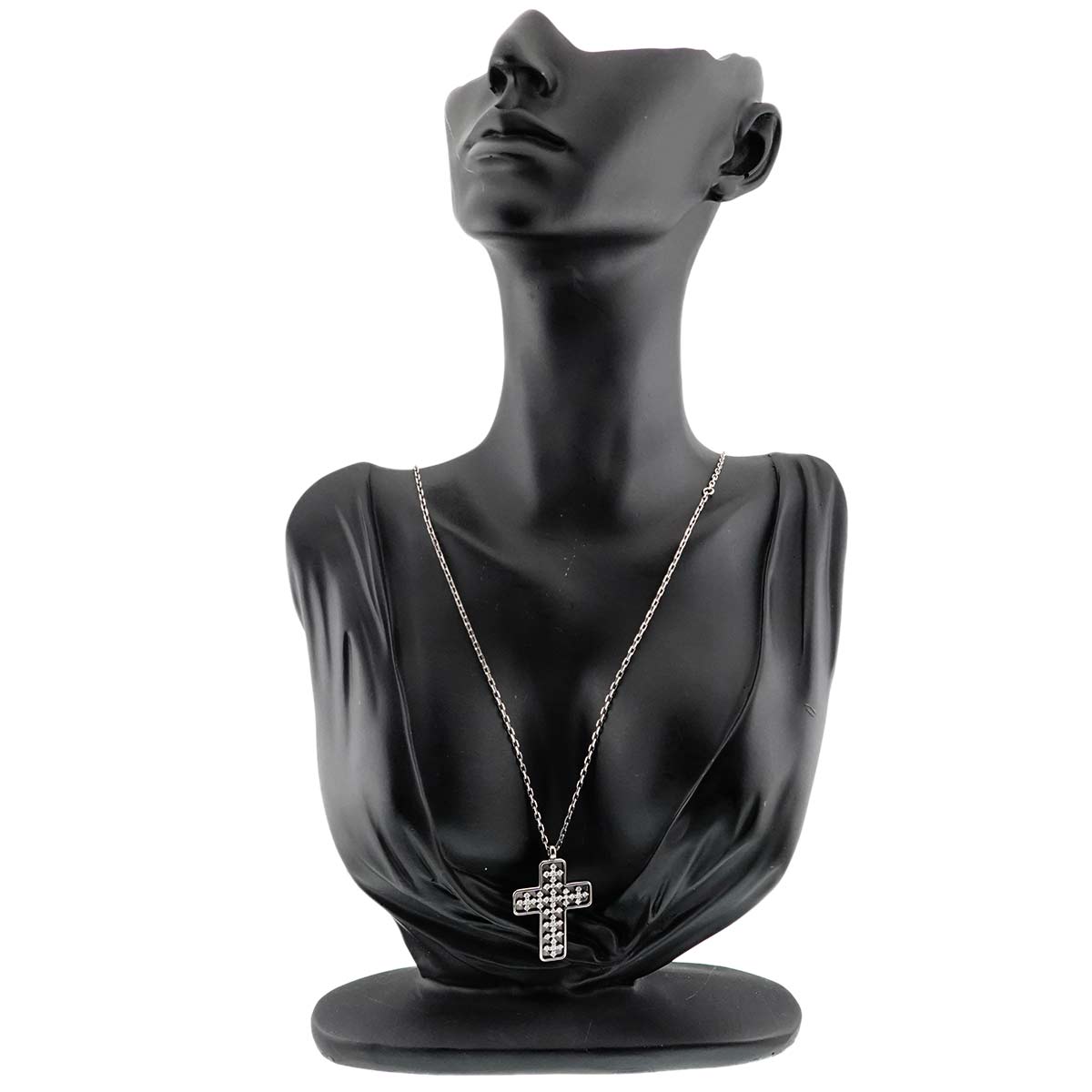 Belle Epoque Diamond Cross Necklace 18K WG 750