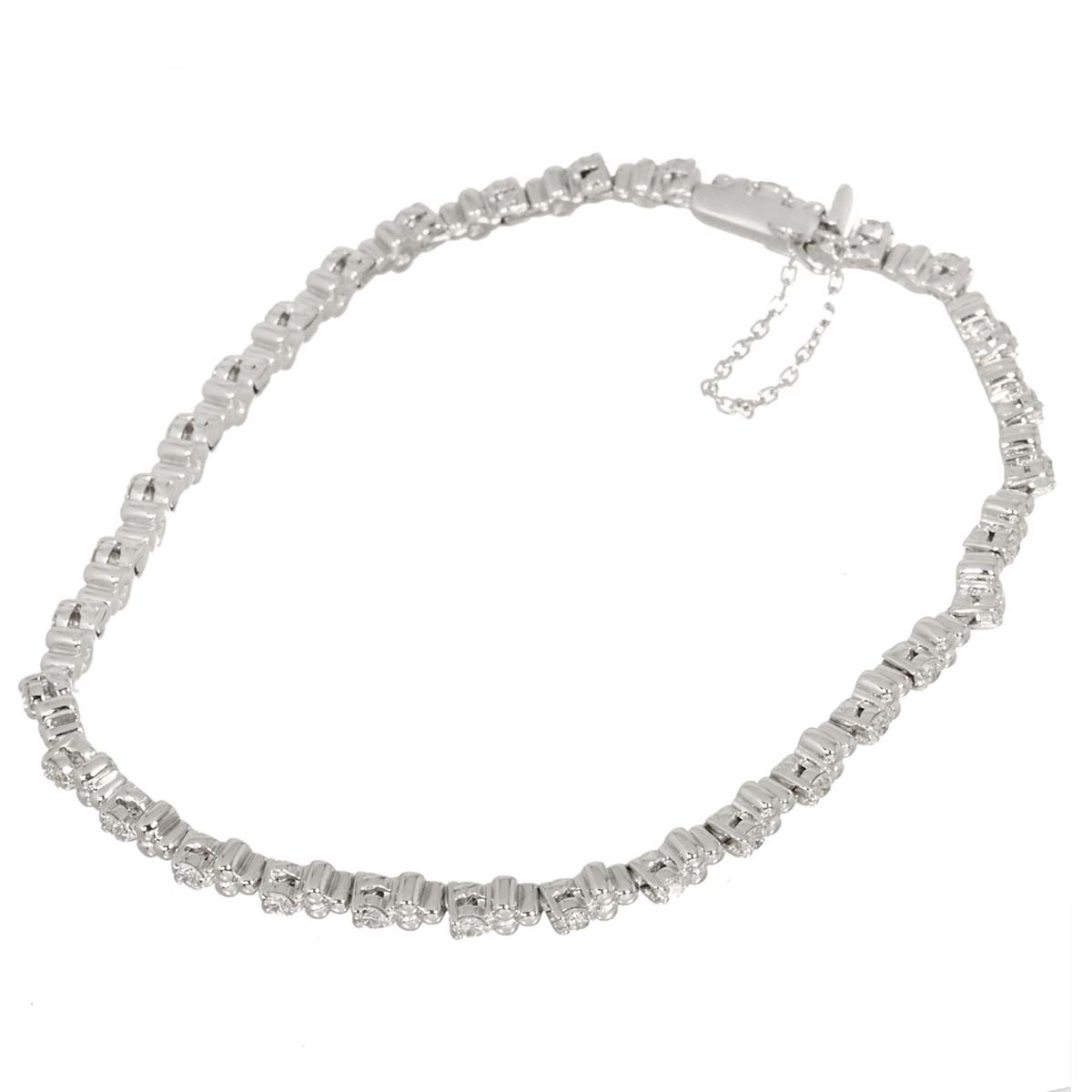 Diamond 0.90ct Bracelet 18K White Gold 750
