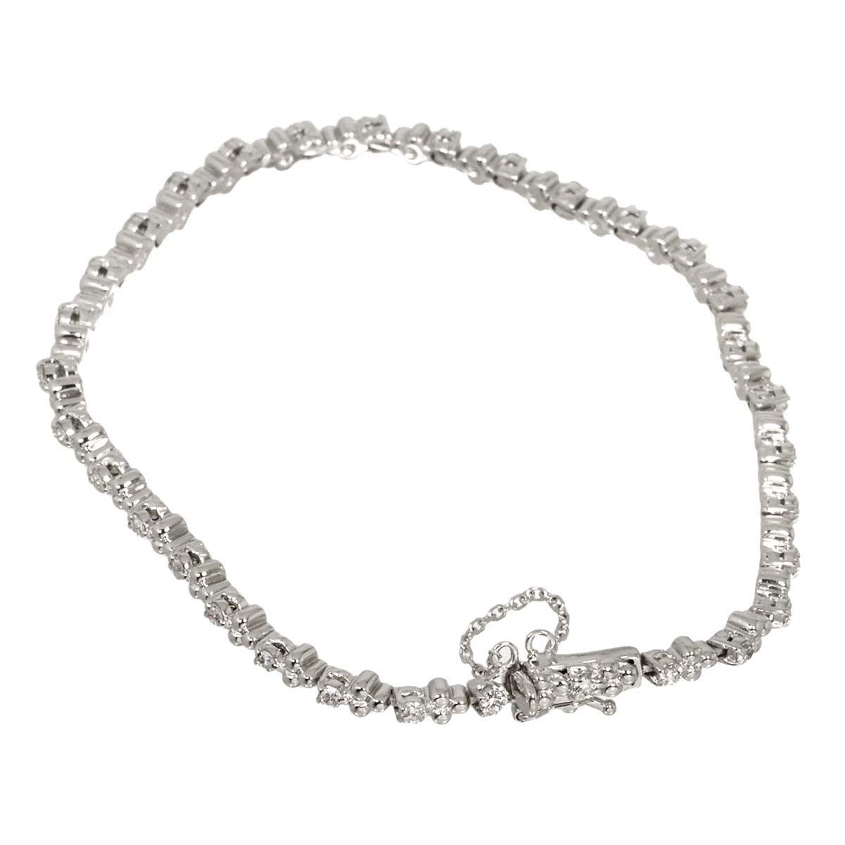 Diamond 0.90ct Bracelet 18K White Gold 750