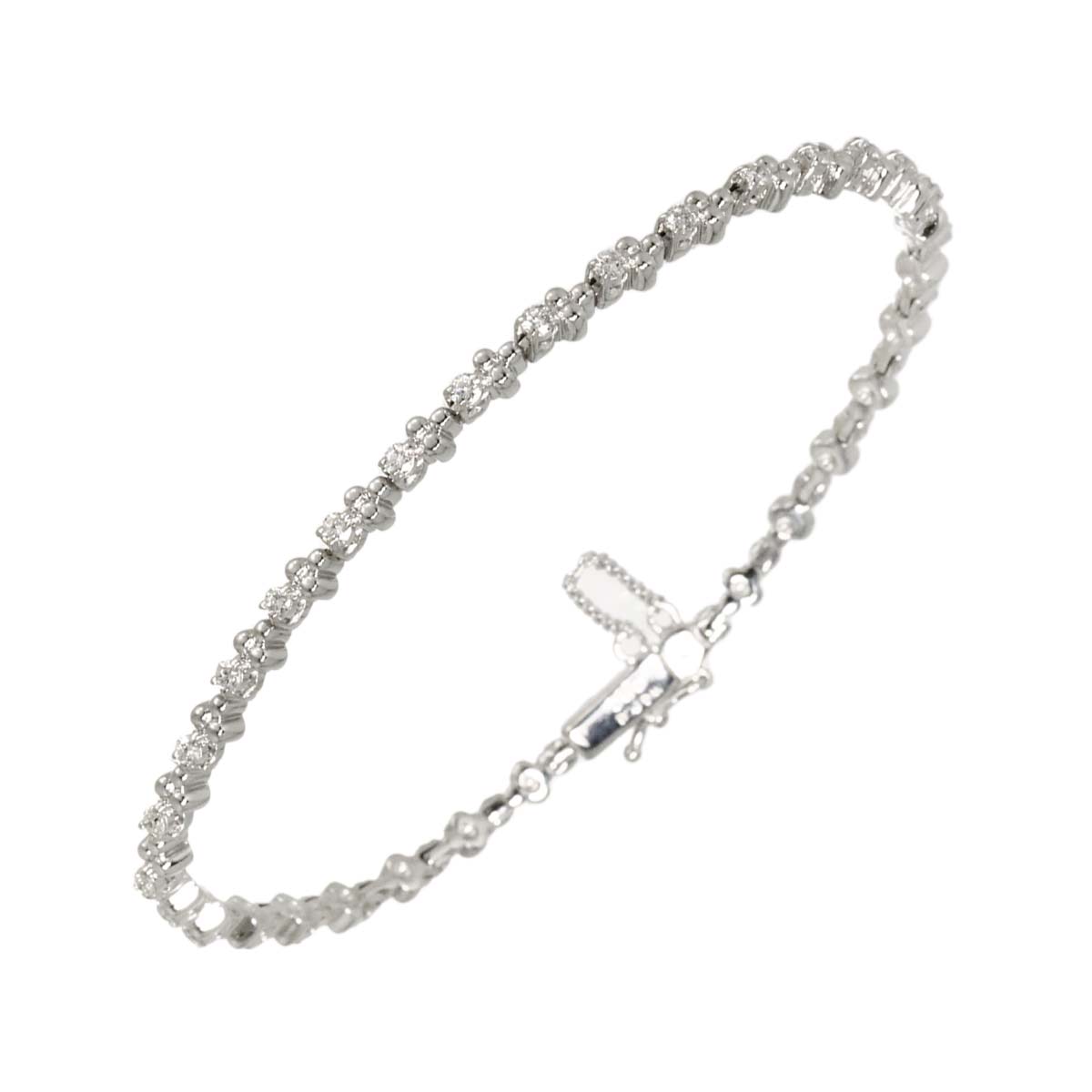 Diamond 0.90ct Bracelet 18K White Gold 750