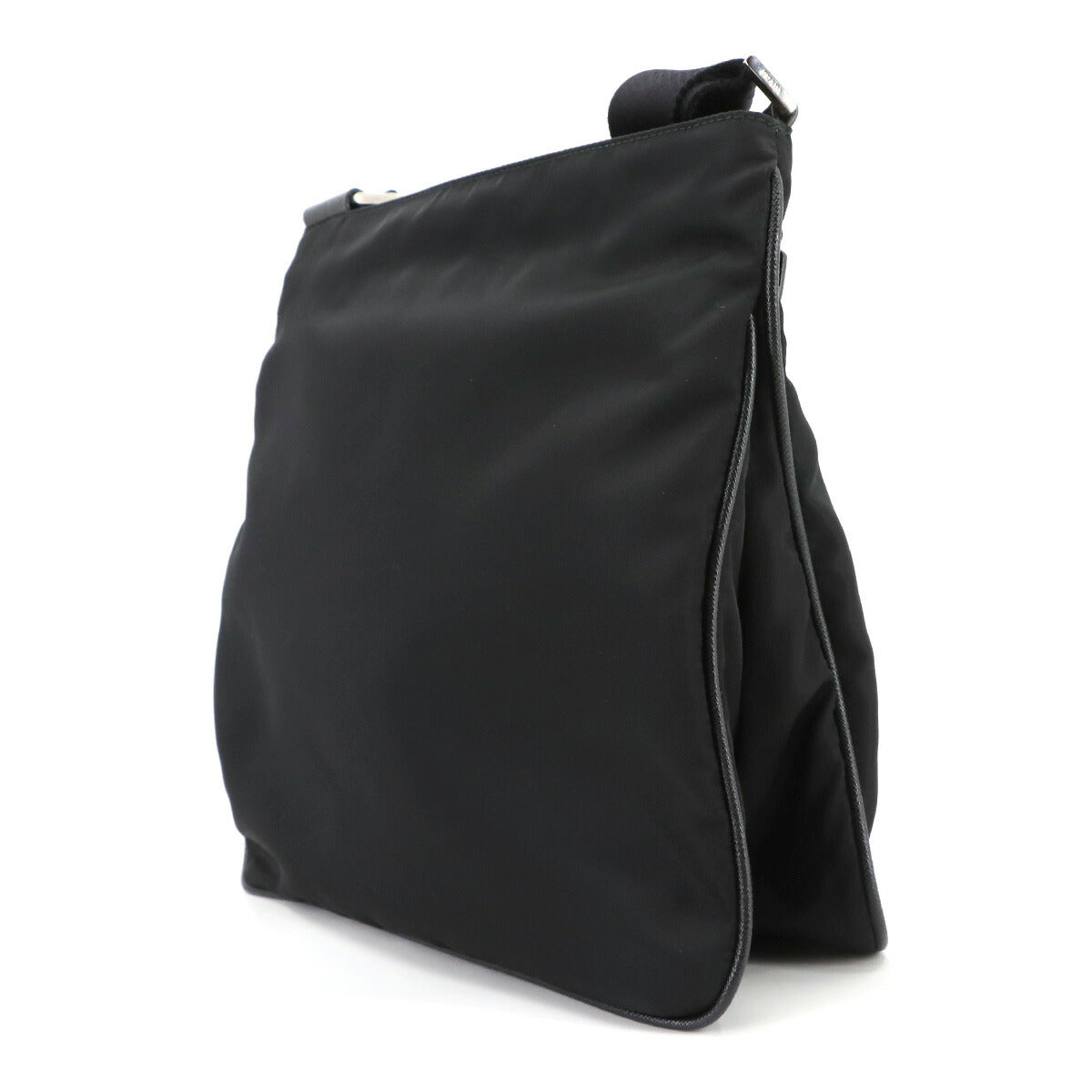 Shoulder Bag Nylon Saffiano Leather Black VA0563 Purse