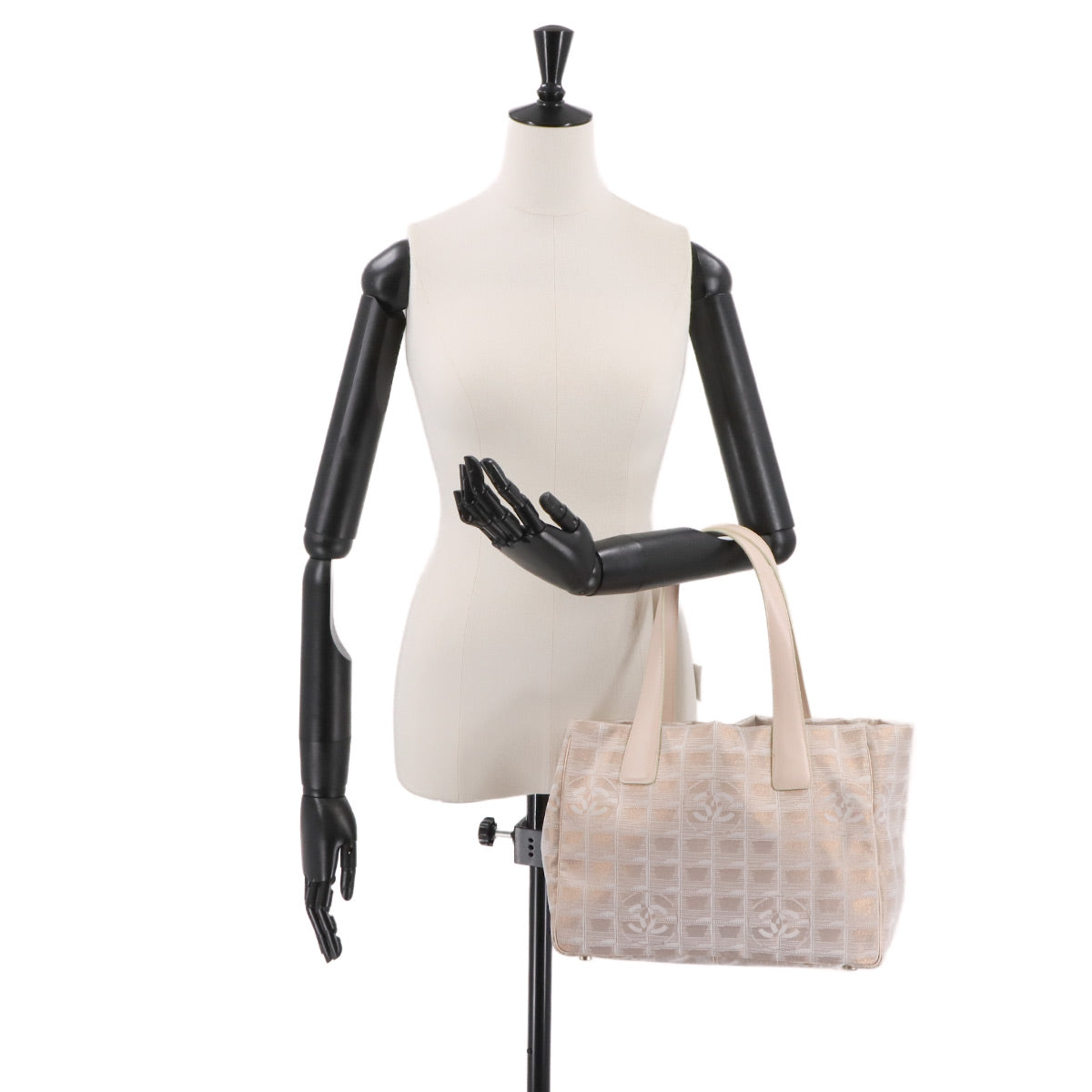 New Travel Line Tote PM Bag Nylon Jacquard Leather Pink A20457